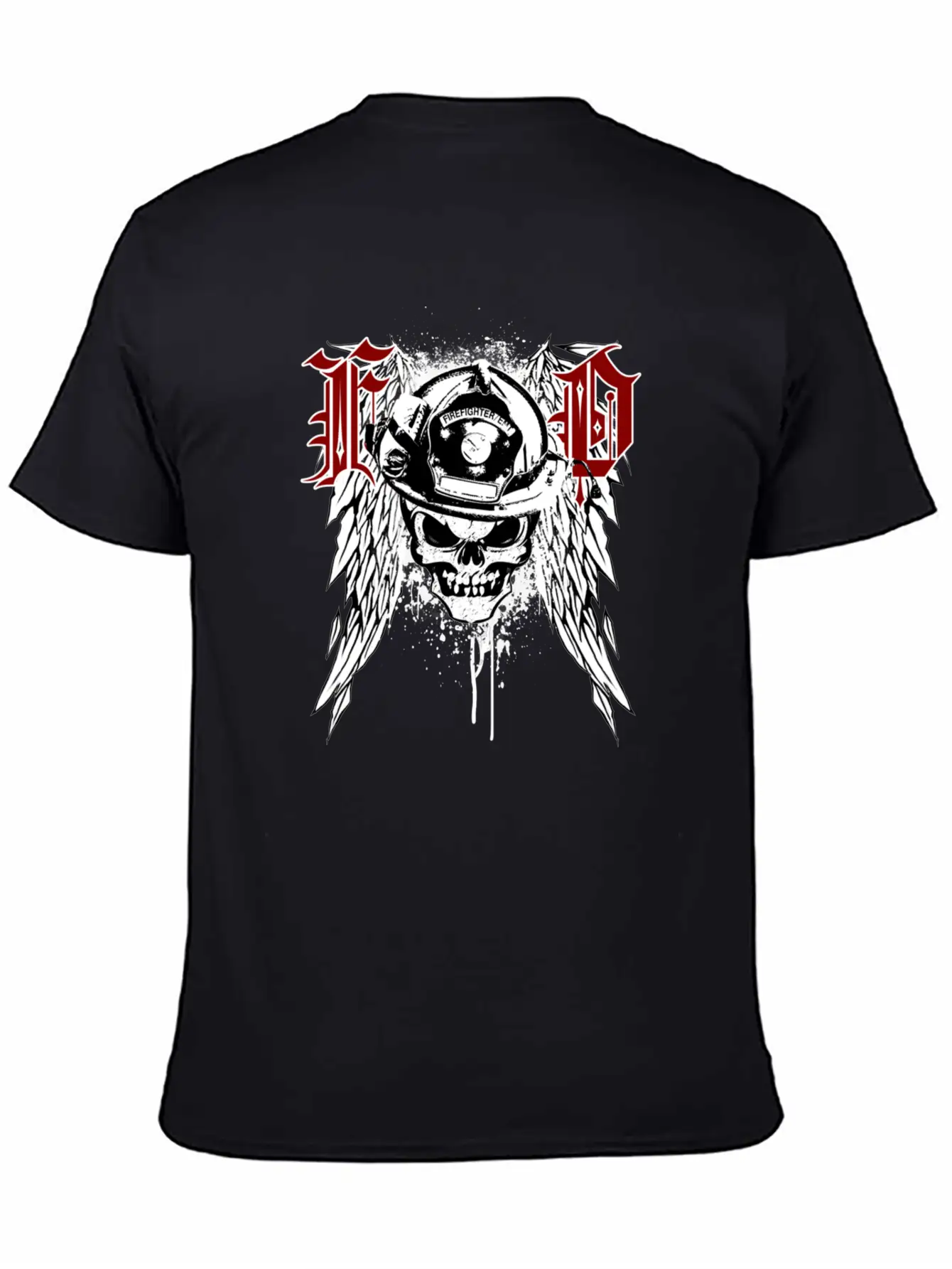 Fire Dept Skull Breathable Graphic T-Shirt – Perfect For Casual Days