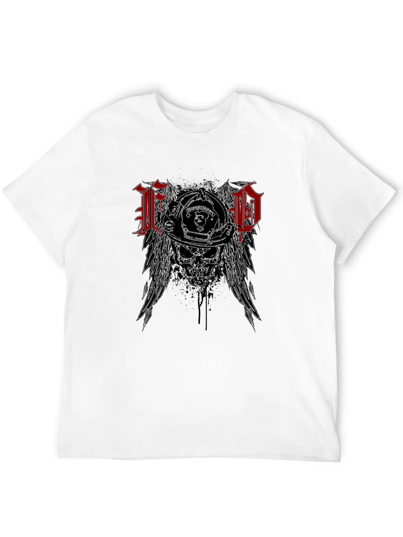 Fire Dept Skull Breathable Graphic T-Shirt – Perfect For Casual Days