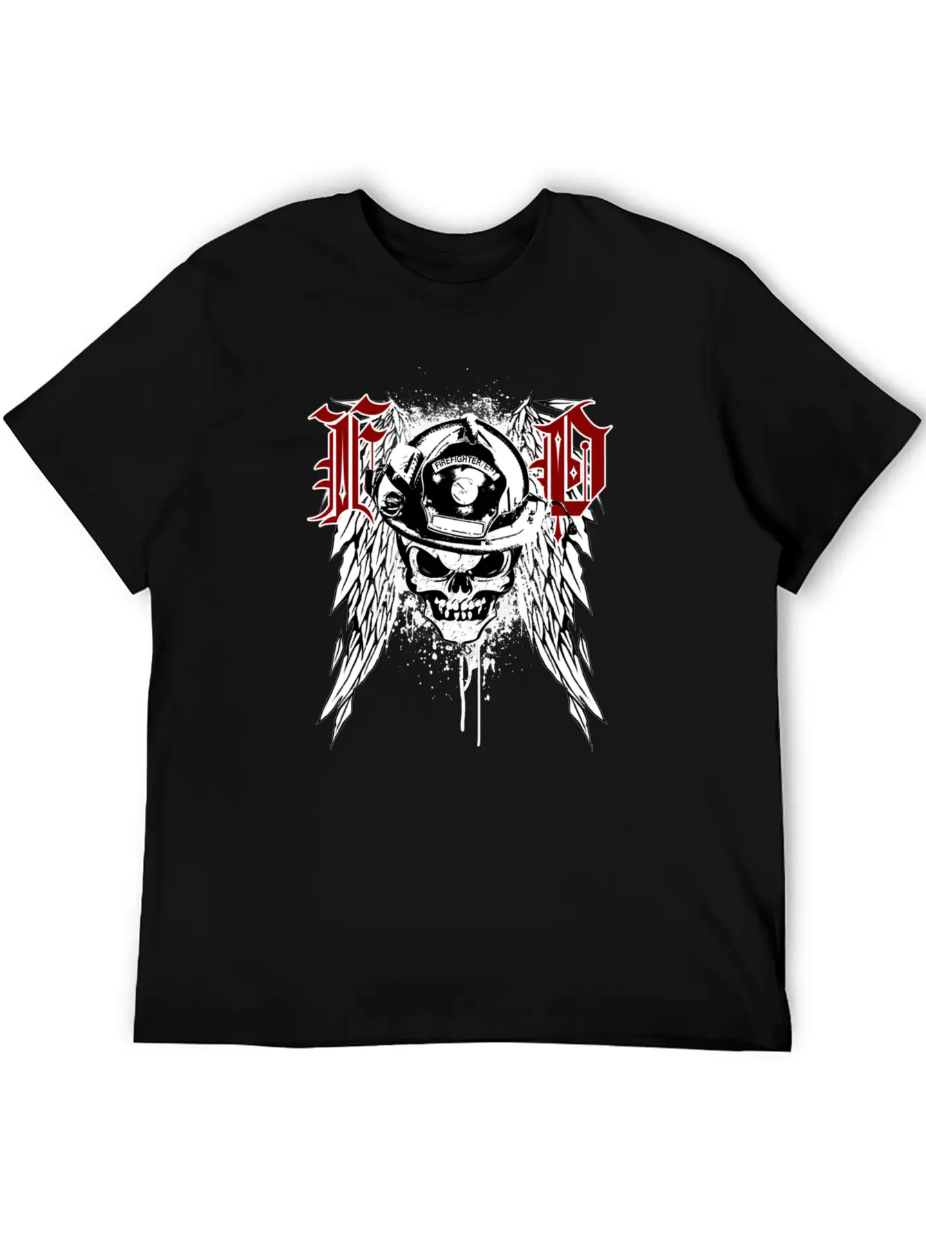 Fire Dept Skull Breathable Graphic T-Shirt – Perfect For Casual Days