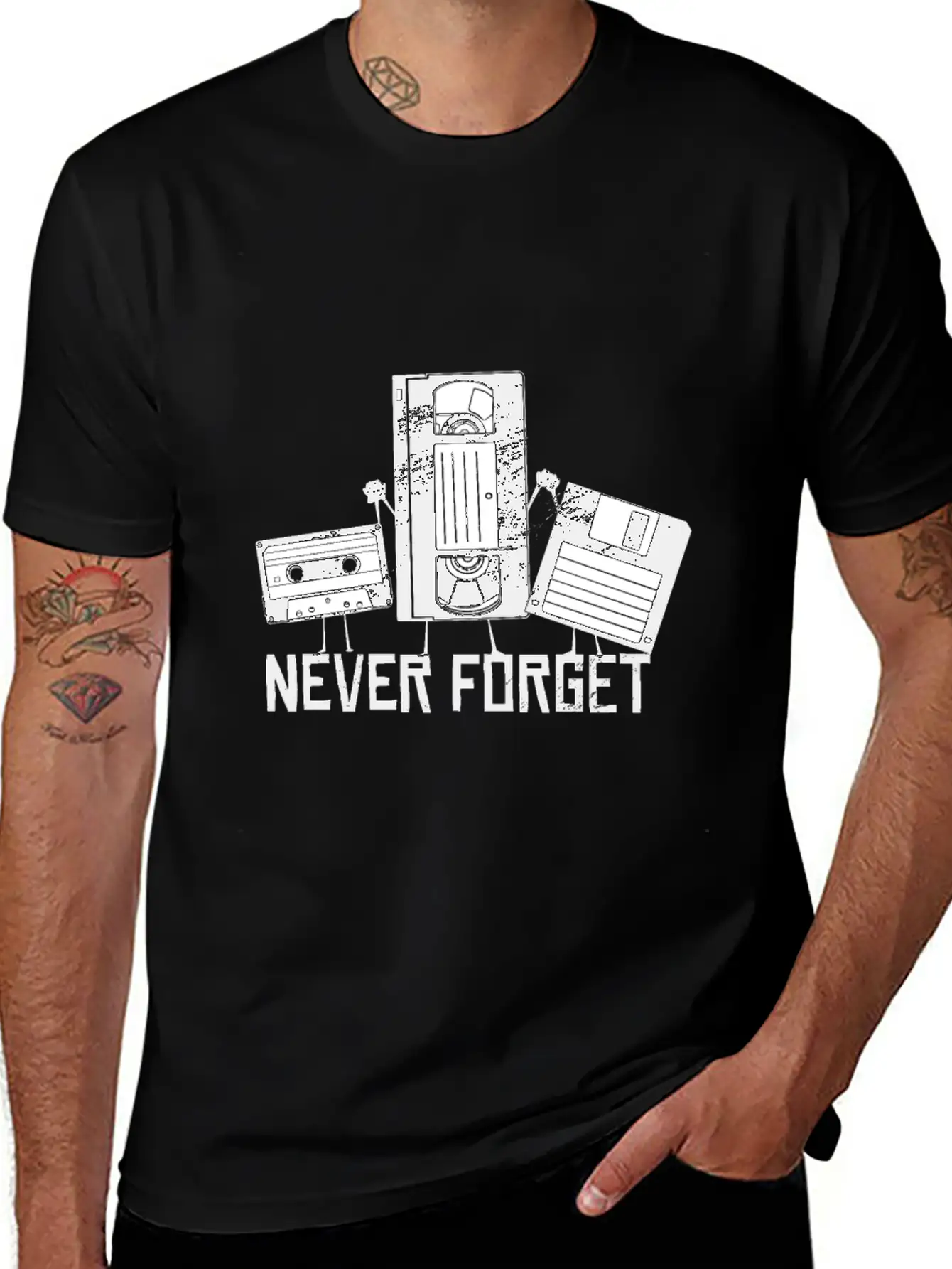 Floppy Disc Never Forget Video Cassette Friends Breathable Graphic T-Shirt – Perfect For Casual Days