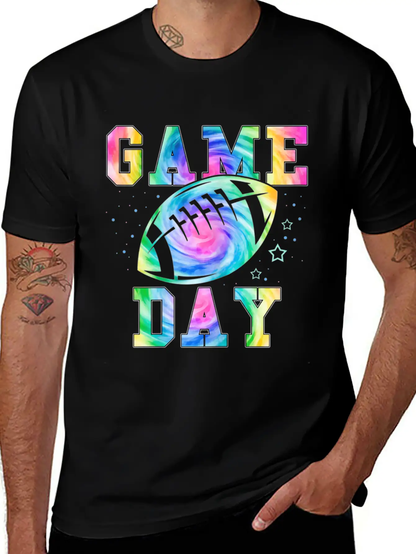 Football Women Tie Dye Football Fan Football Game Basic Graphic T-Shirt – Daily Comfort In Soft Cotton