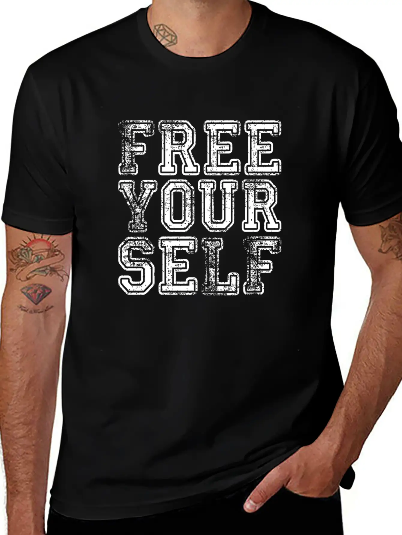 FREE YOURSELF Breathable Graphic T-Shirt – Perfect For Casual Days
