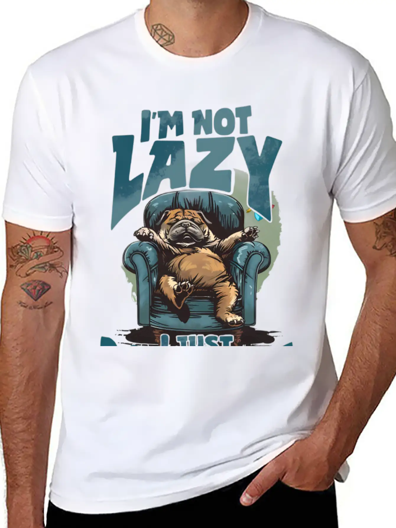 Funny Animal Lazy Dogquote Breathable Graphic T-Shirt – Perfect For Casual Days