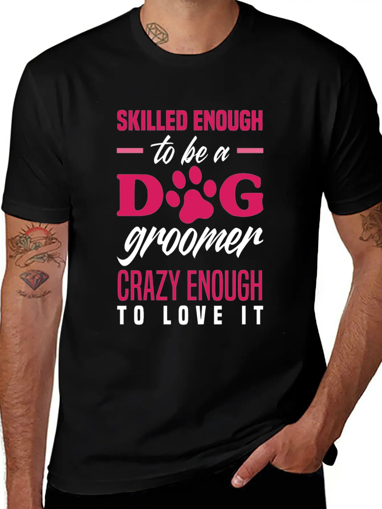 Funny Dog Groomer Grooming Fur Artist Pet Stylist Basic Graphic T-Shirt – Daily Comfort In Soft Cotton