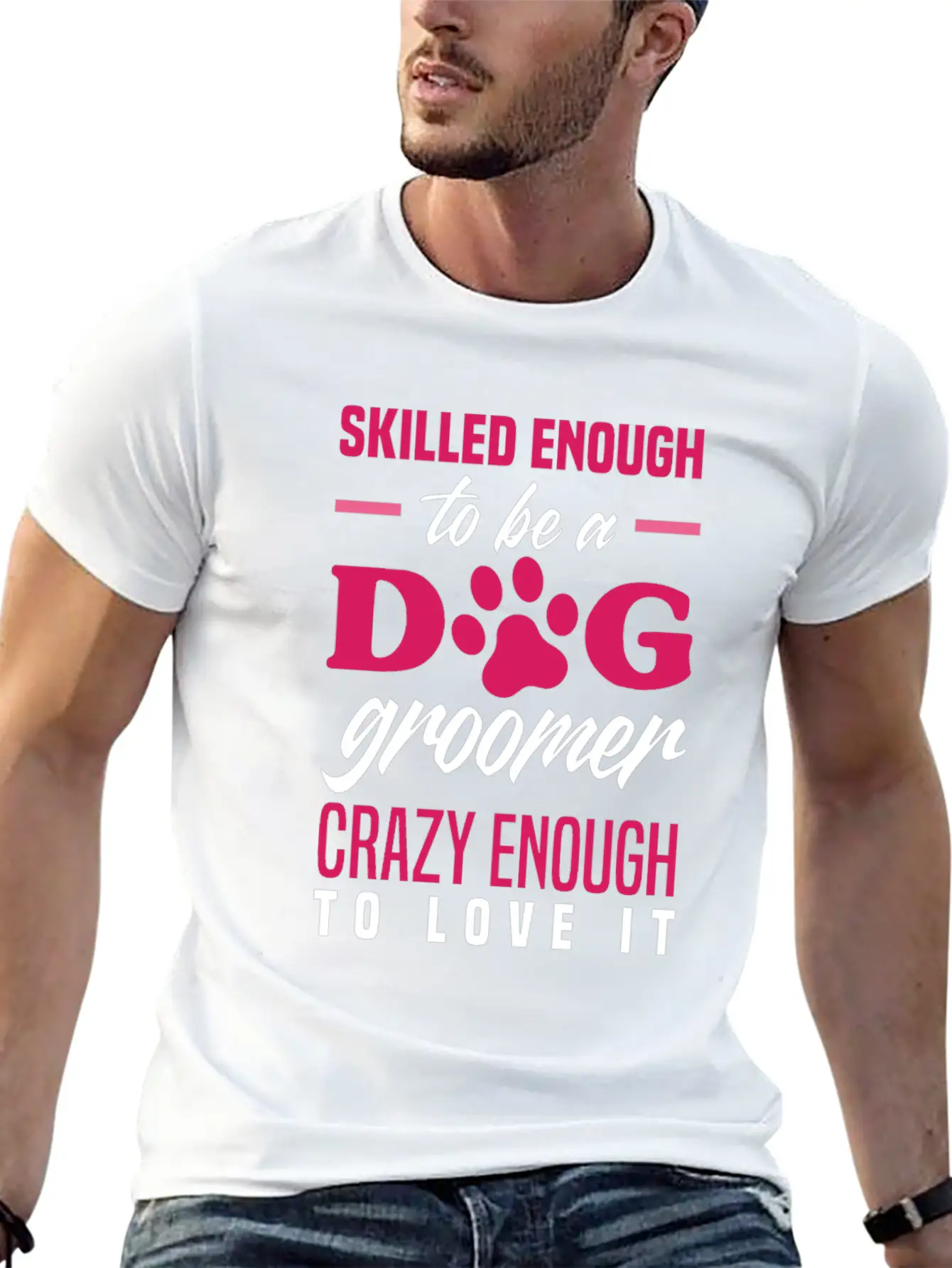 Funny Dog Groomer Grooming Fur Artist Pet Stylist Basic Graphic T-Shirt – Daily Comfort In Soft Cotton