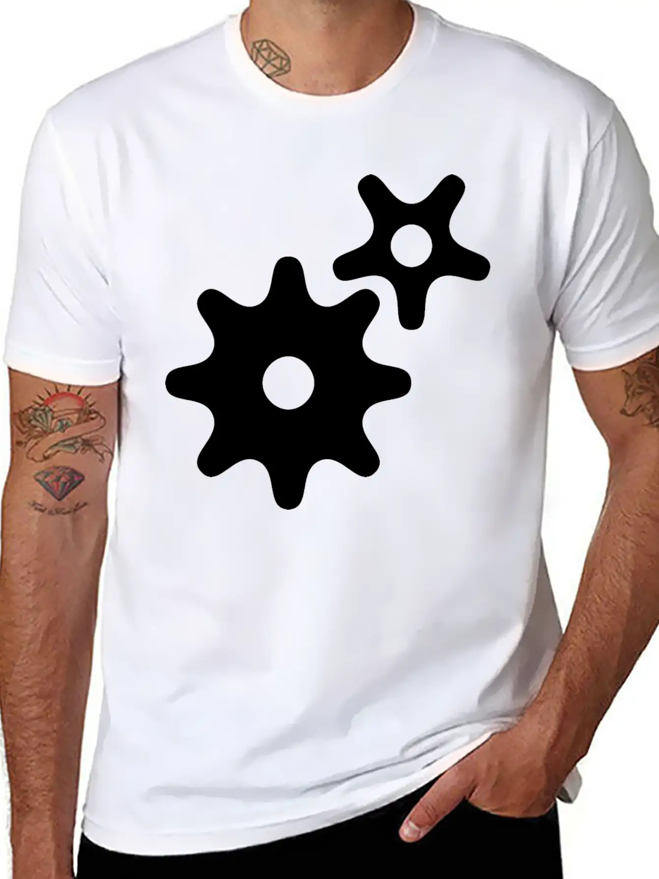 Gear Wheels Breathable Graphic T-Shirt – Perfect For Casual Days