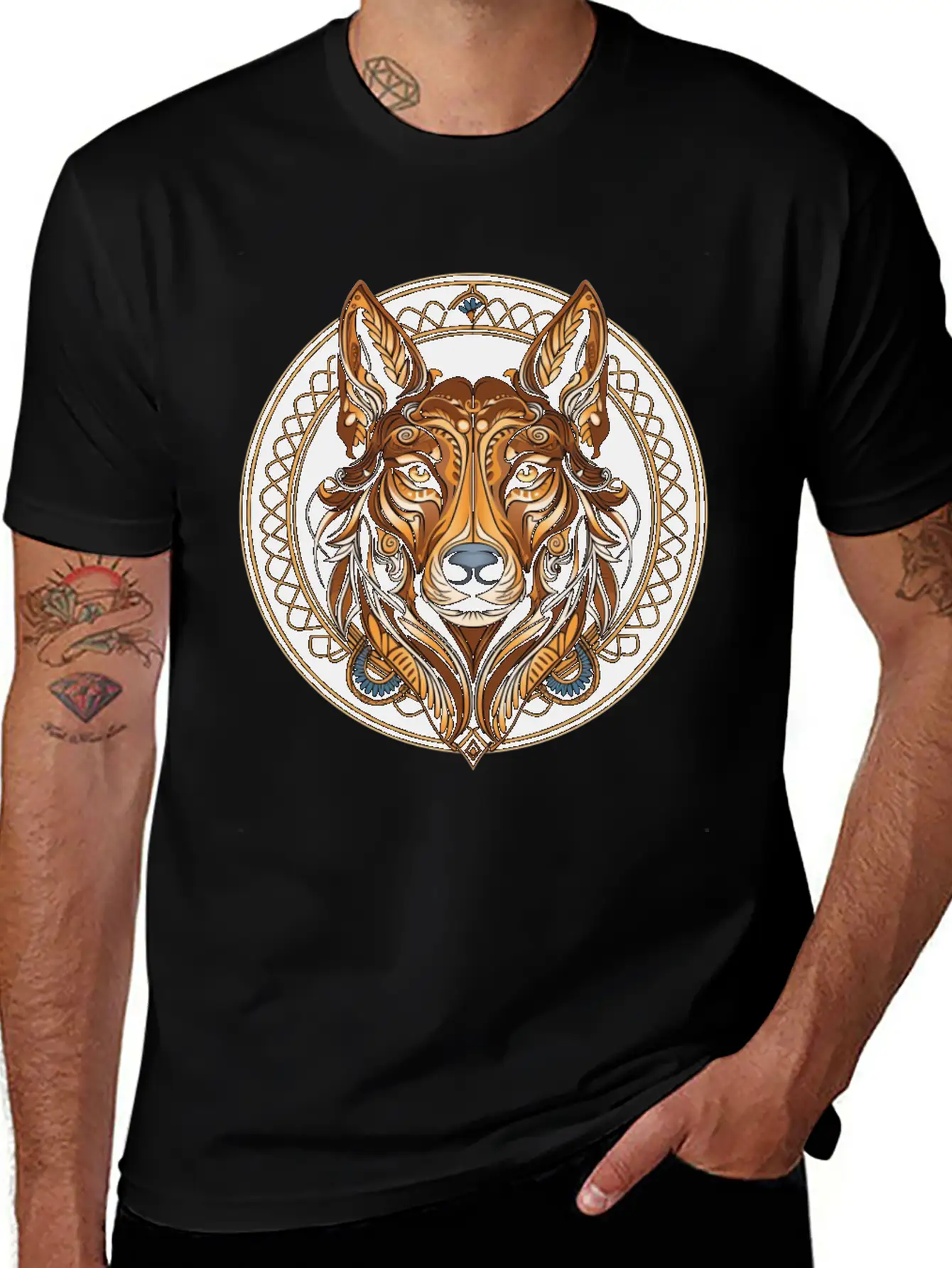 German Shepherd Funny Dog Art Nouveau Love Pet Mom Breathable Graphic T-Shirt – Perfect For Casual Days