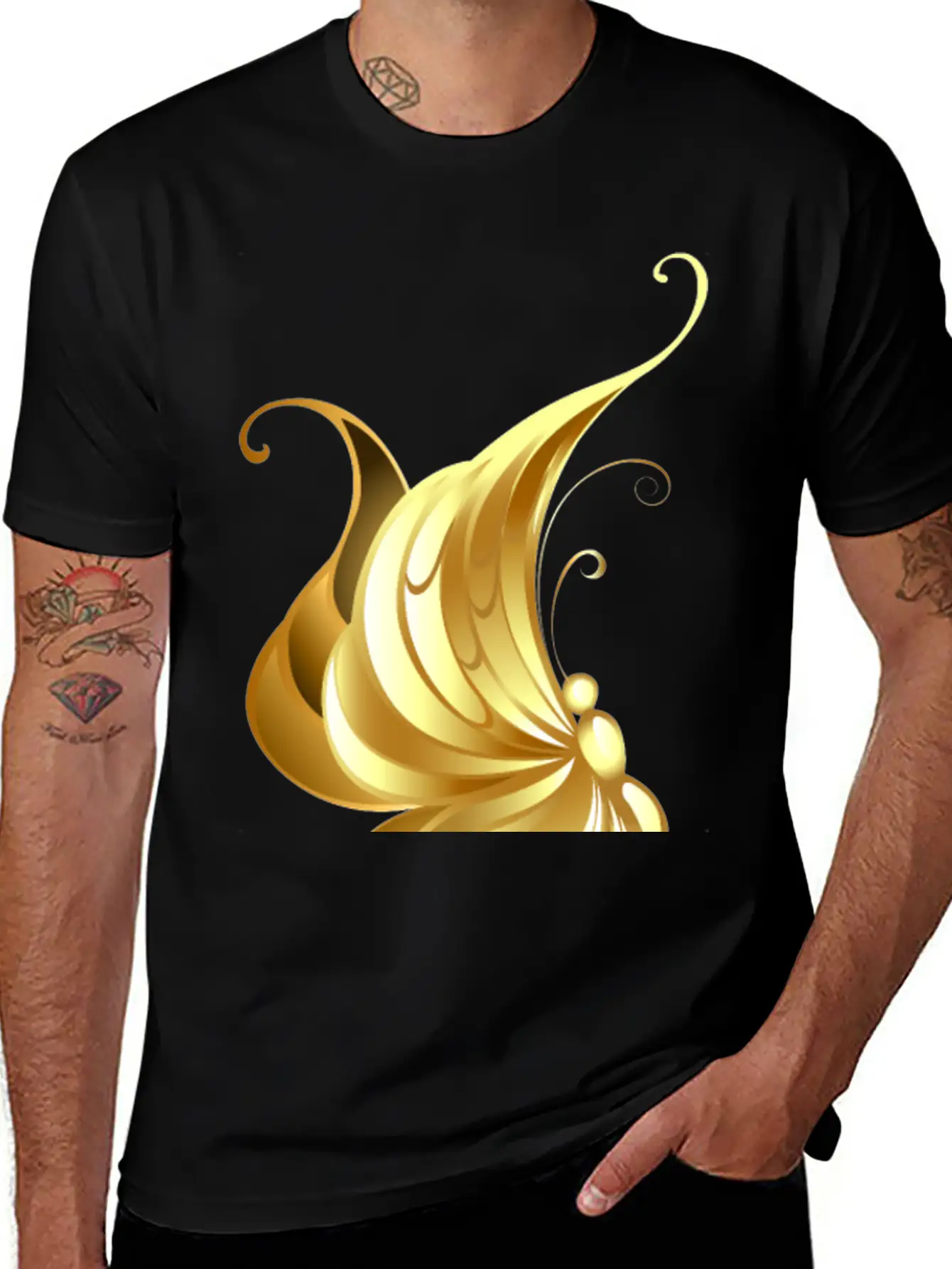Gold Jewelry Jevel Cool Butterfly Insect Vector Breathable Graphic T-Shirt – Perfect For Casual Days