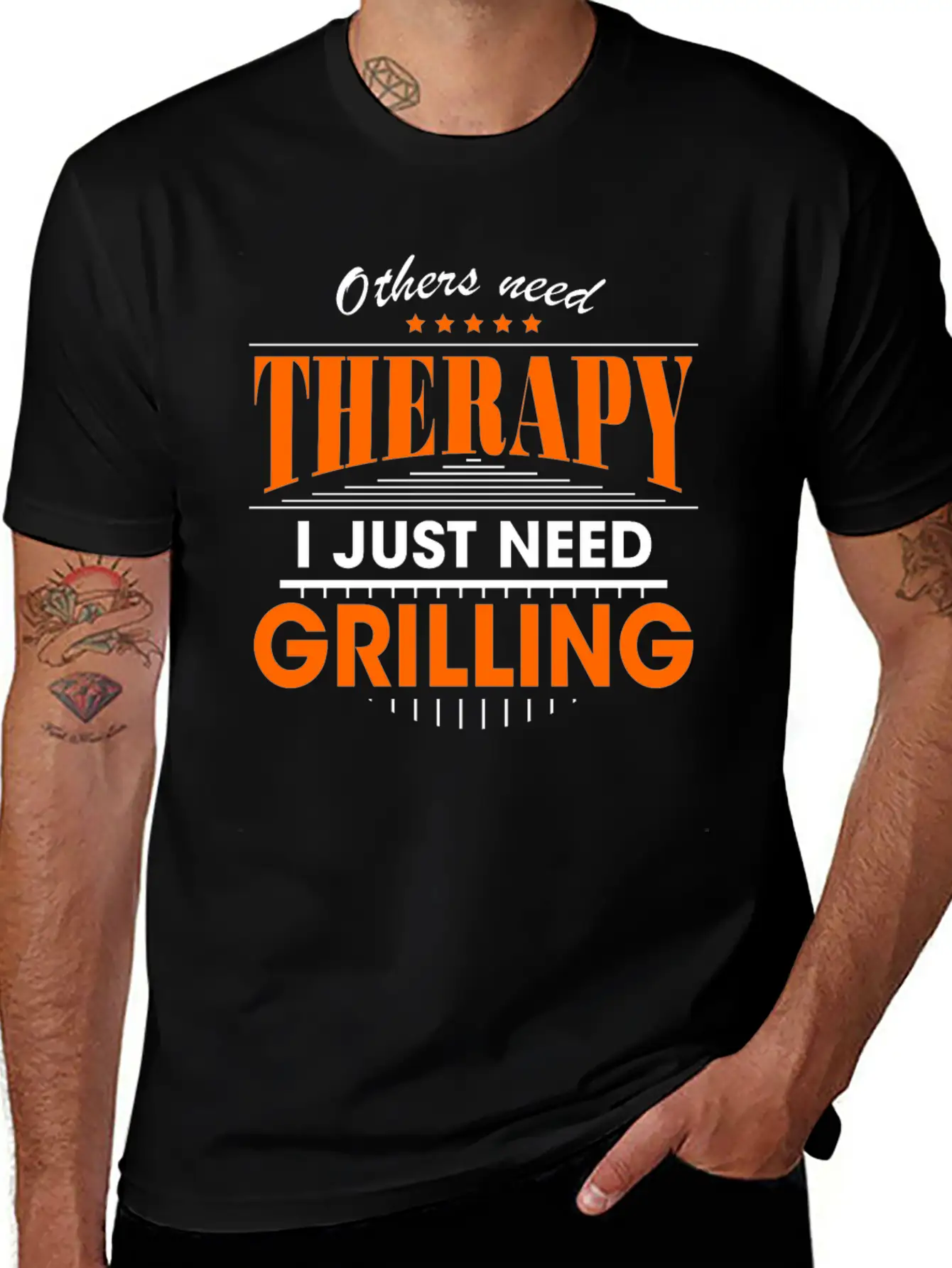 Grilling Is My Therapy Breathable Graphic T-Shirt – Perfect For Casual Days