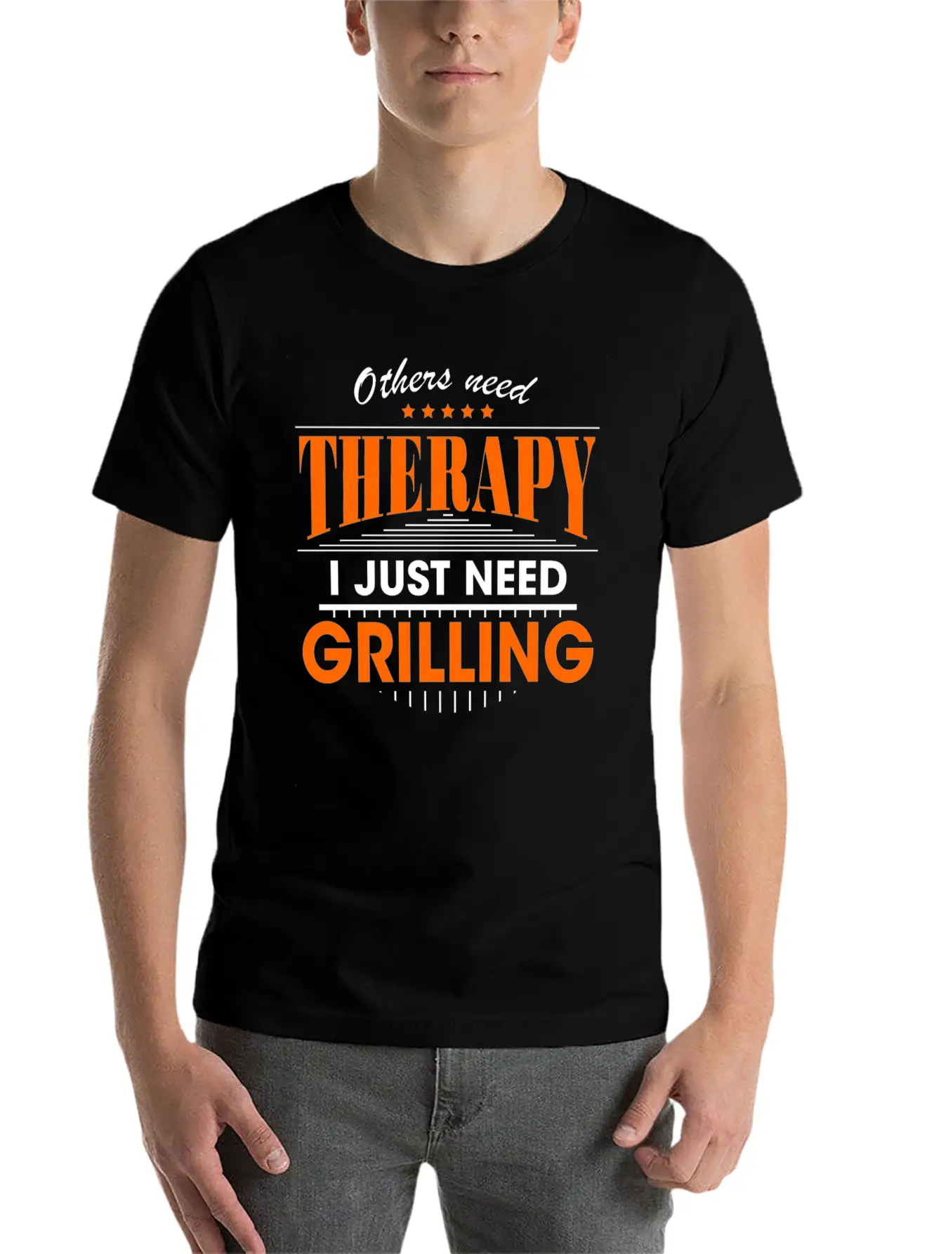 Grilling Is My Therapy Breathable Graphic T-Shirt – Perfect For Casual Days