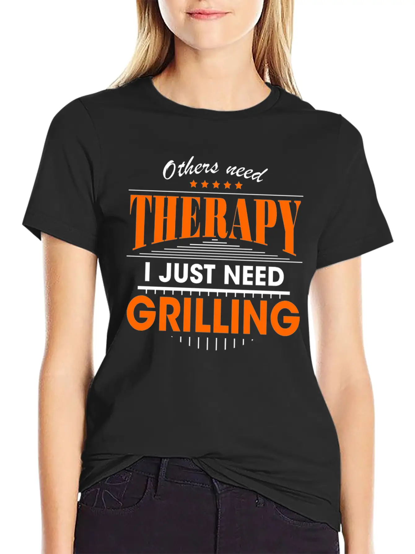 Grilling Is My Therapy Breathable Graphic T-Shirt – Perfect For Casual Days