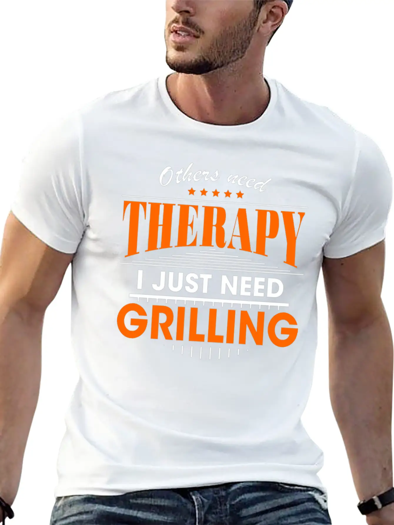 Grilling Is My Therapy Breathable Graphic T-Shirt – Perfect For Casual Days