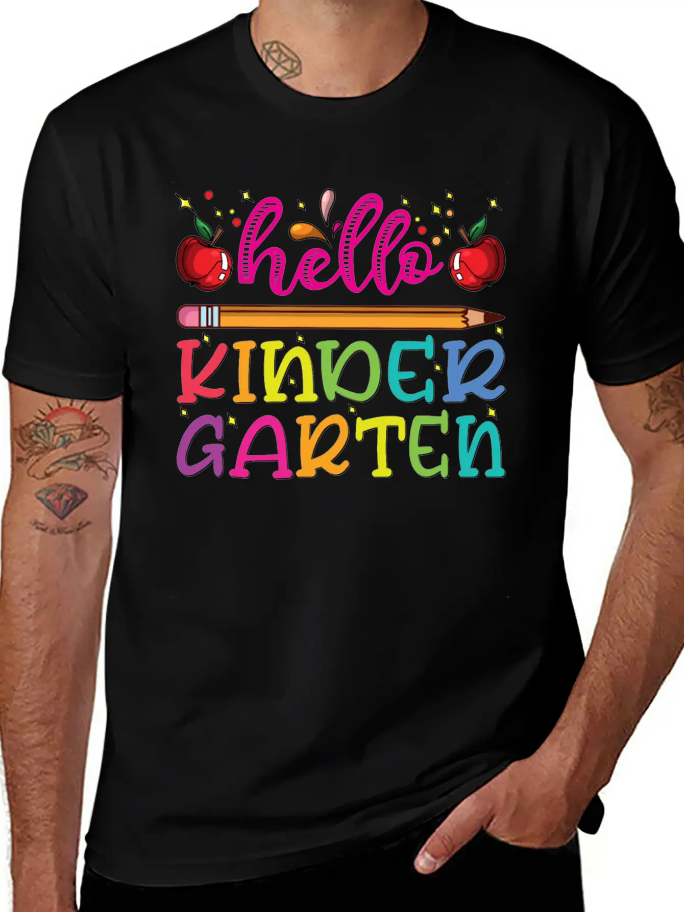 Hello Kindergarten Outfit Pencil Basic Graphic T-Shirt – Daily Comfort In Soft Cotton