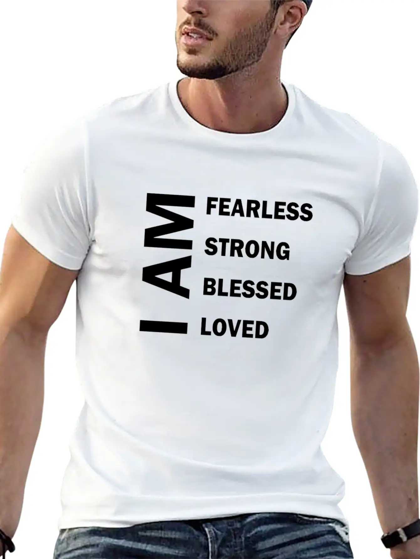 I Am Fearless I Am Strong I Am Blessed Breathable Graphic T-Shirt – Perfect For Casual Days