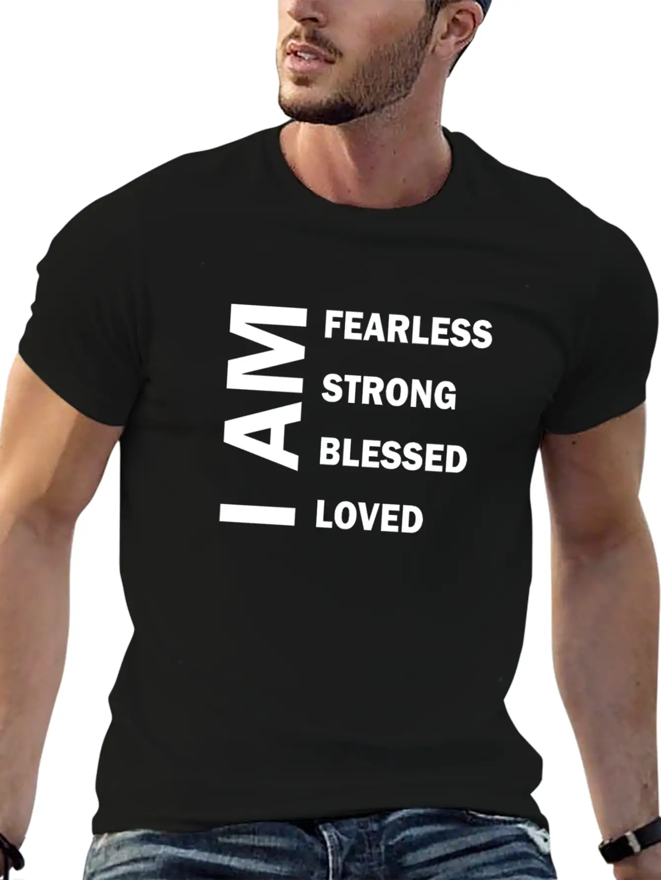 I Am Fearless I Am Strong I Am Blessed Breathable Graphic T-Shirt – Perfect For Casual Days