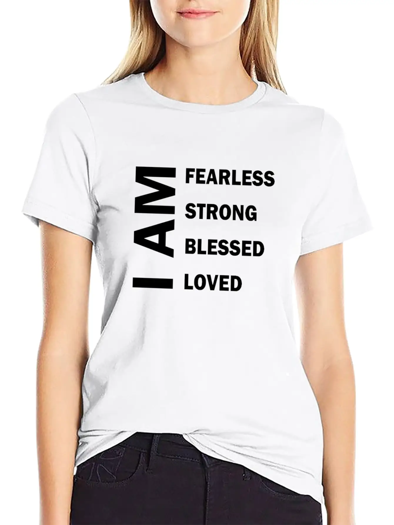 I Am Fearless I Am Strong I Am Blessed Breathable Graphic T-Shirt – Perfect For Casual Days