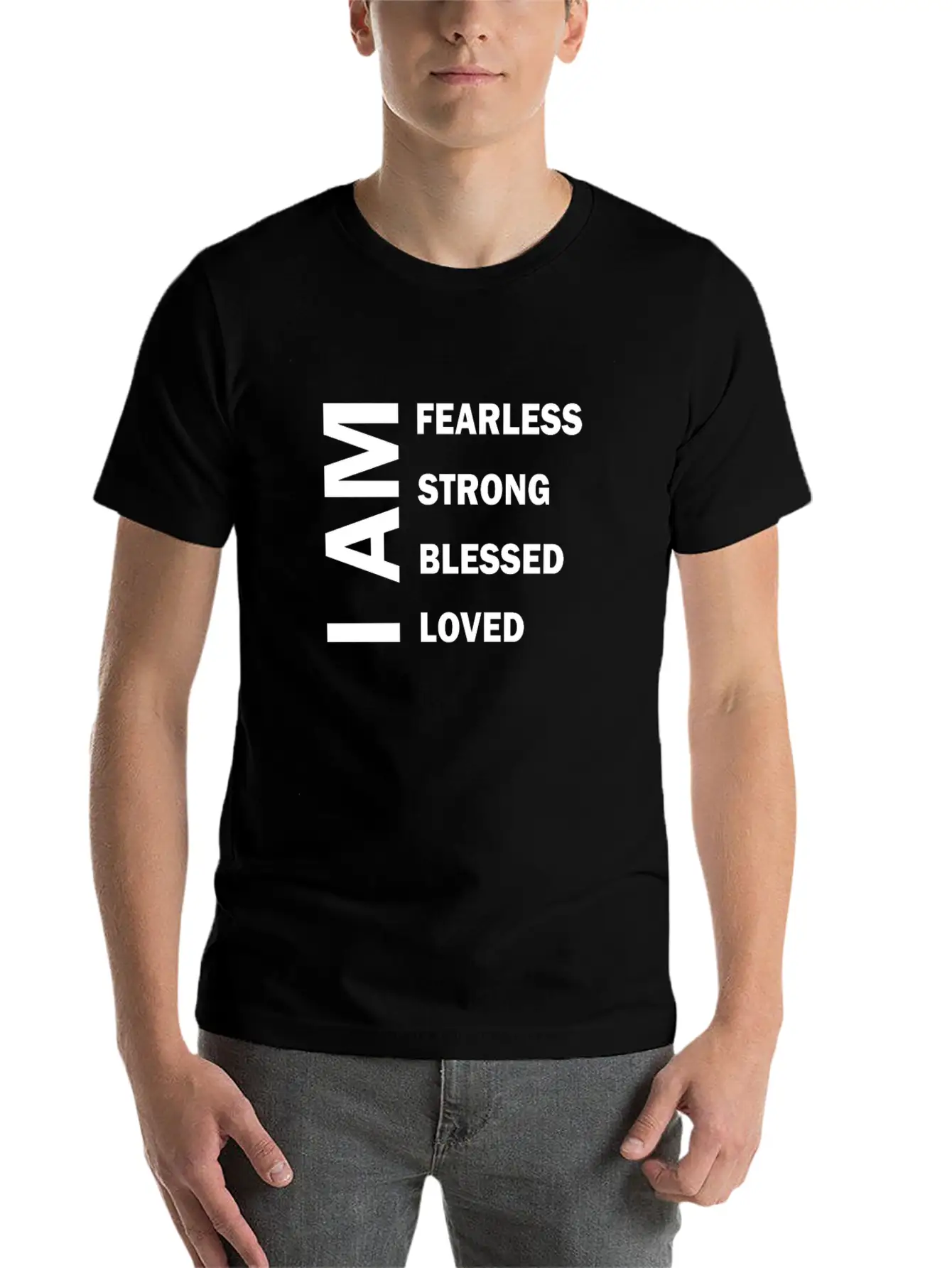 I Am Fearless I Am Strong I Am Blessed Breathable Graphic T-Shirt – Perfect For Casual Days