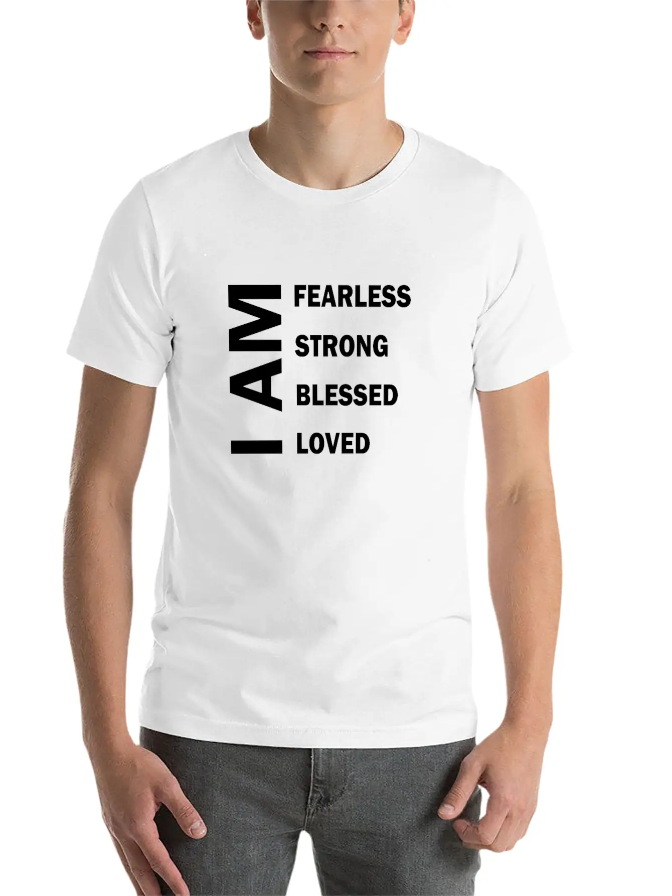 I Am Fearless I Am Strong I Am Blessed Breathable Graphic T-Shirt – Perfect For Casual Days