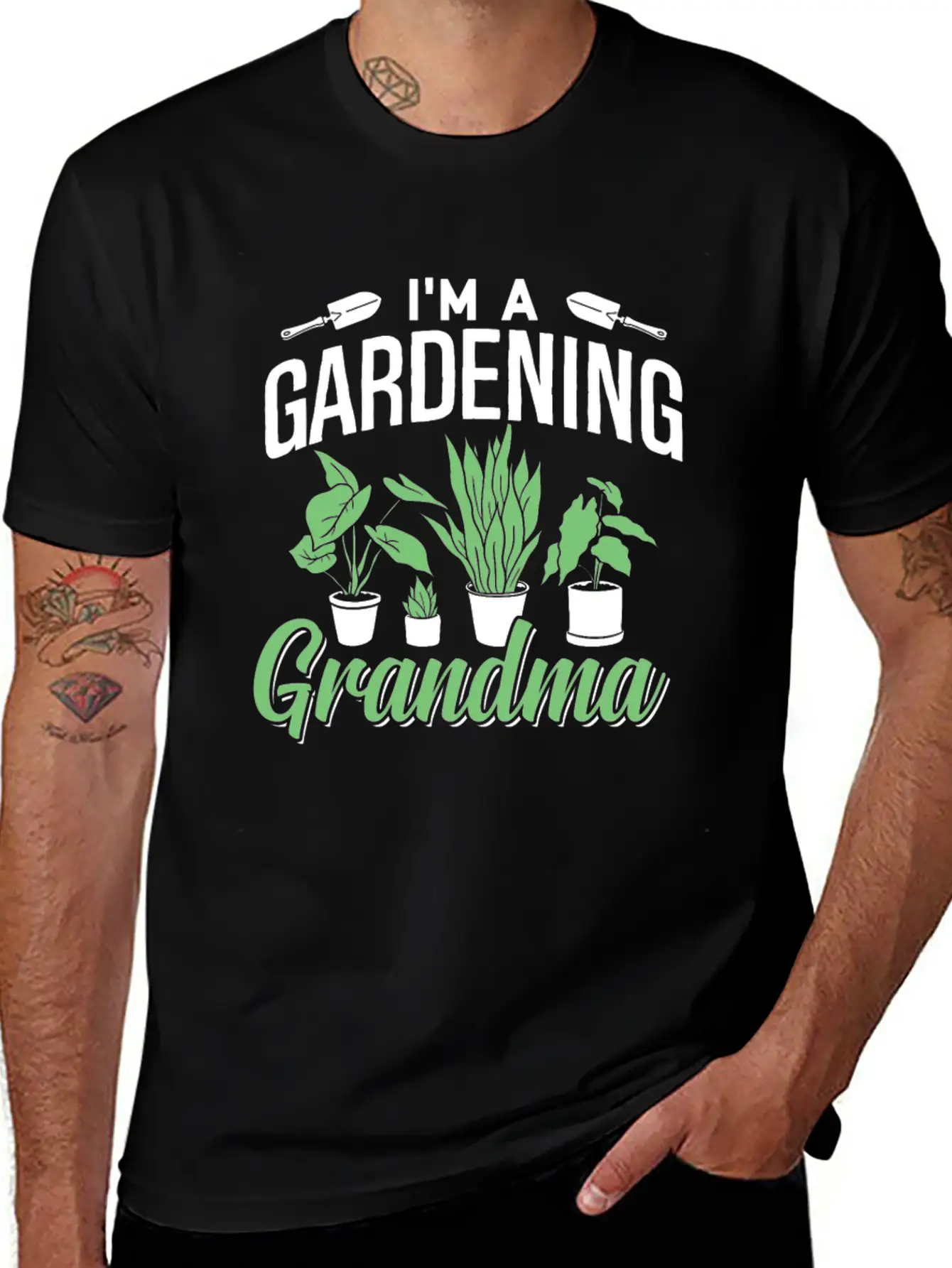 I'm A Gardening Grandma Gardener Granny Garden Basic Graphic T-Shirt – Daily Comfort In Soft Cotton