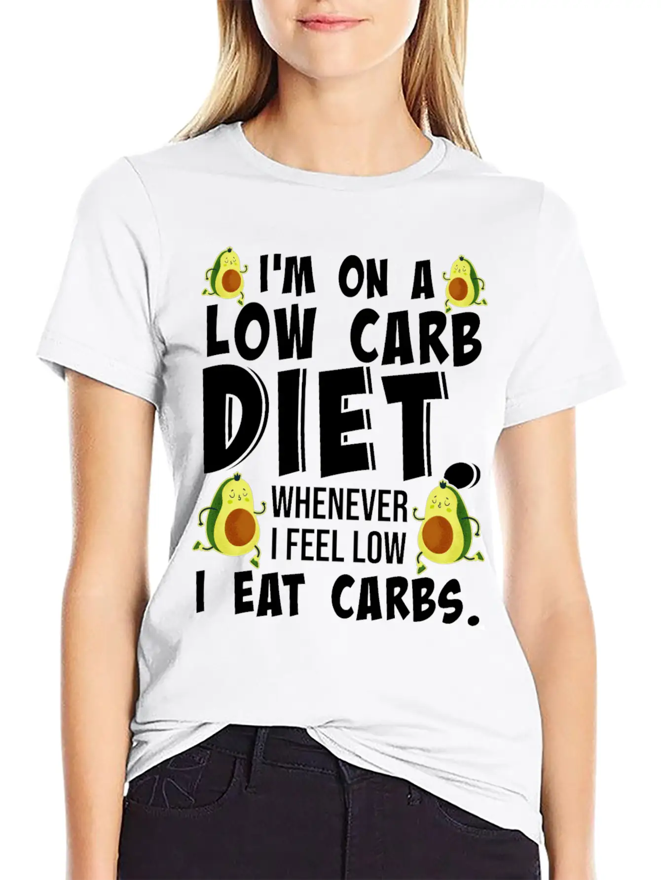 I'm On A Low Carb Lifestyle Diet Women Breathable Graphic T-Shirt – Perfect For Casual Days