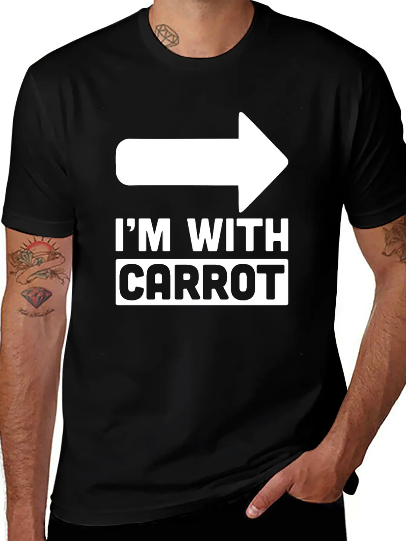 I'm With Carrot Arrow Right Vegetable Sarcastic Timeless Short Sleeve Tee – Comfy And Minimalist Design