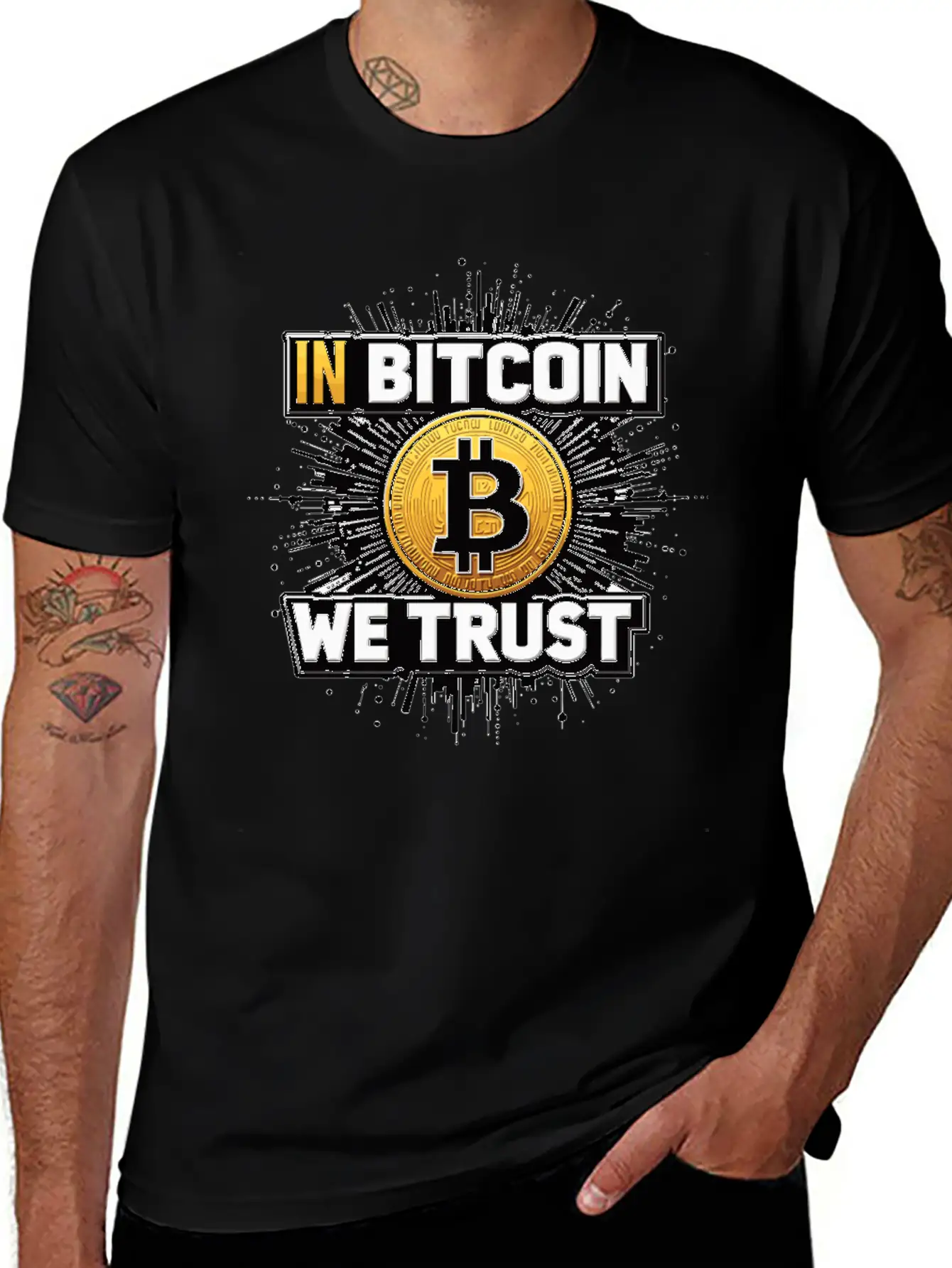 In Bitcoin We Trust Cryptocurrency BTC Bitcoin Timeless Short Sleeve Tee – Comfy And Minimalist Design
