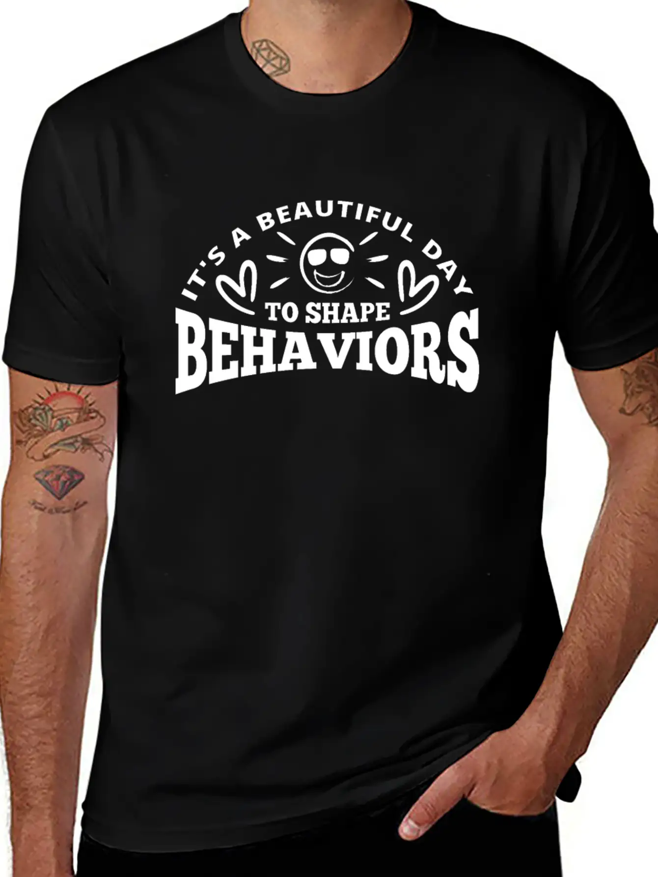 It's A Beautiful Day To Shape Behaviors Basic Graphic T-Shirt – Daily Comfort In Soft Cotton