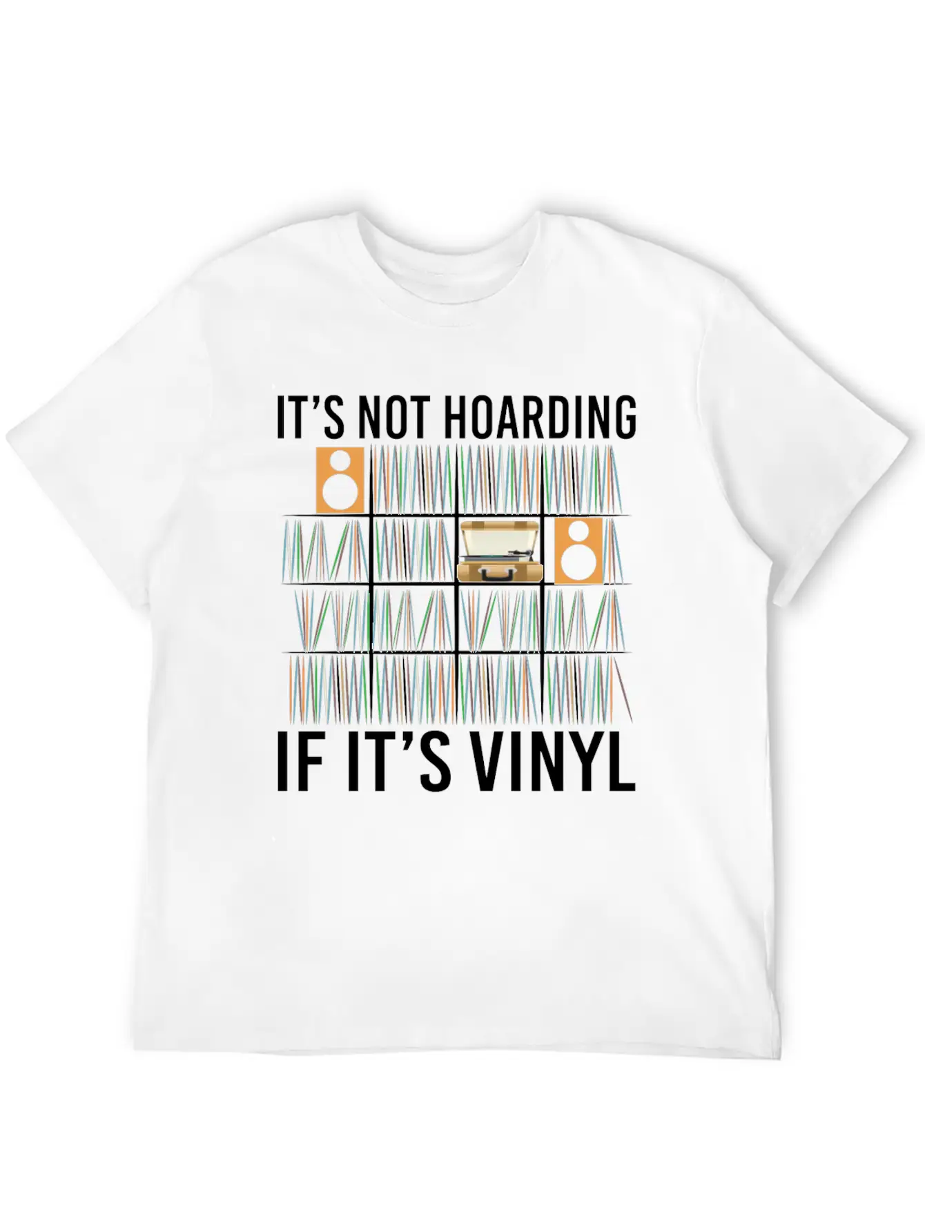 It's Not Hoarding If It's Vinyl Vintage Records Basic Graphic T-Shirt – Daily Comfort In Soft Cotton