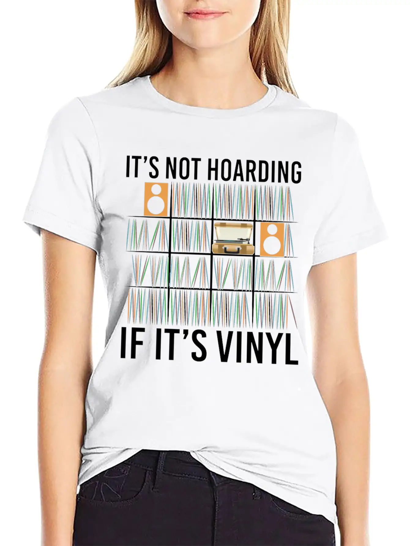 It's Not Hoarding If It's Vinyl Vintage Records Basic Graphic T-Shirt – Daily Comfort In Soft Cotton