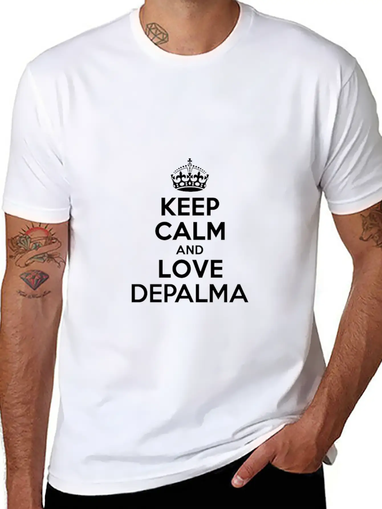 Keep Calm And Love Depalma Basic Graphic T-Shirt – Daily Comfort In Soft Cotton