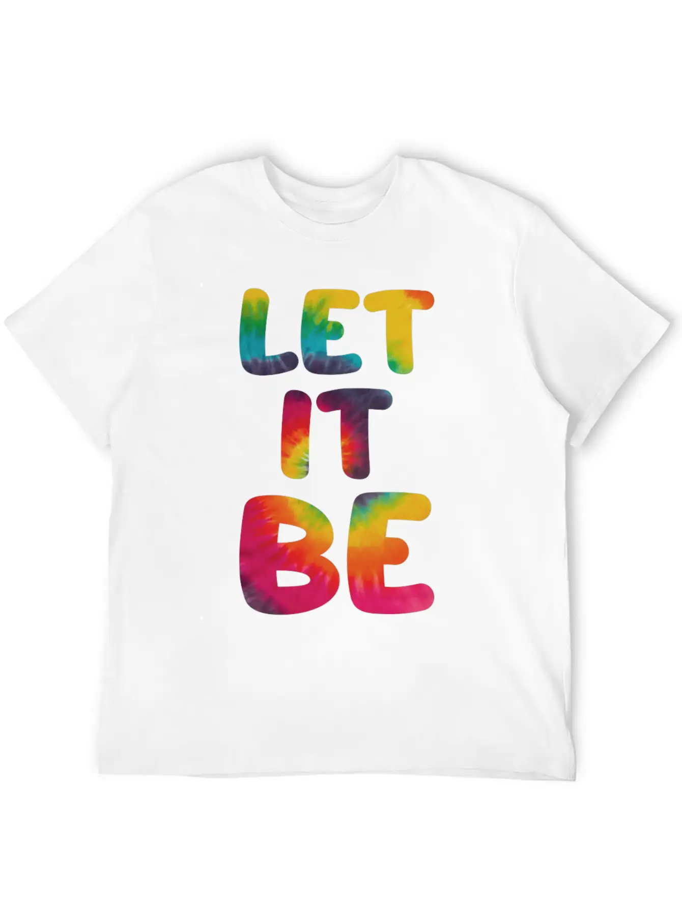 Let It Be Hippie Tie Dye Breathable Graphic T-Shirt – Perfect For Casual Days