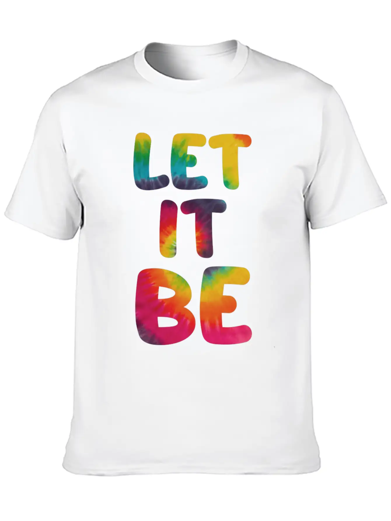 Let It Be Hippie Tie Dye Breathable Graphic T-Shirt – Perfect For Casual Days