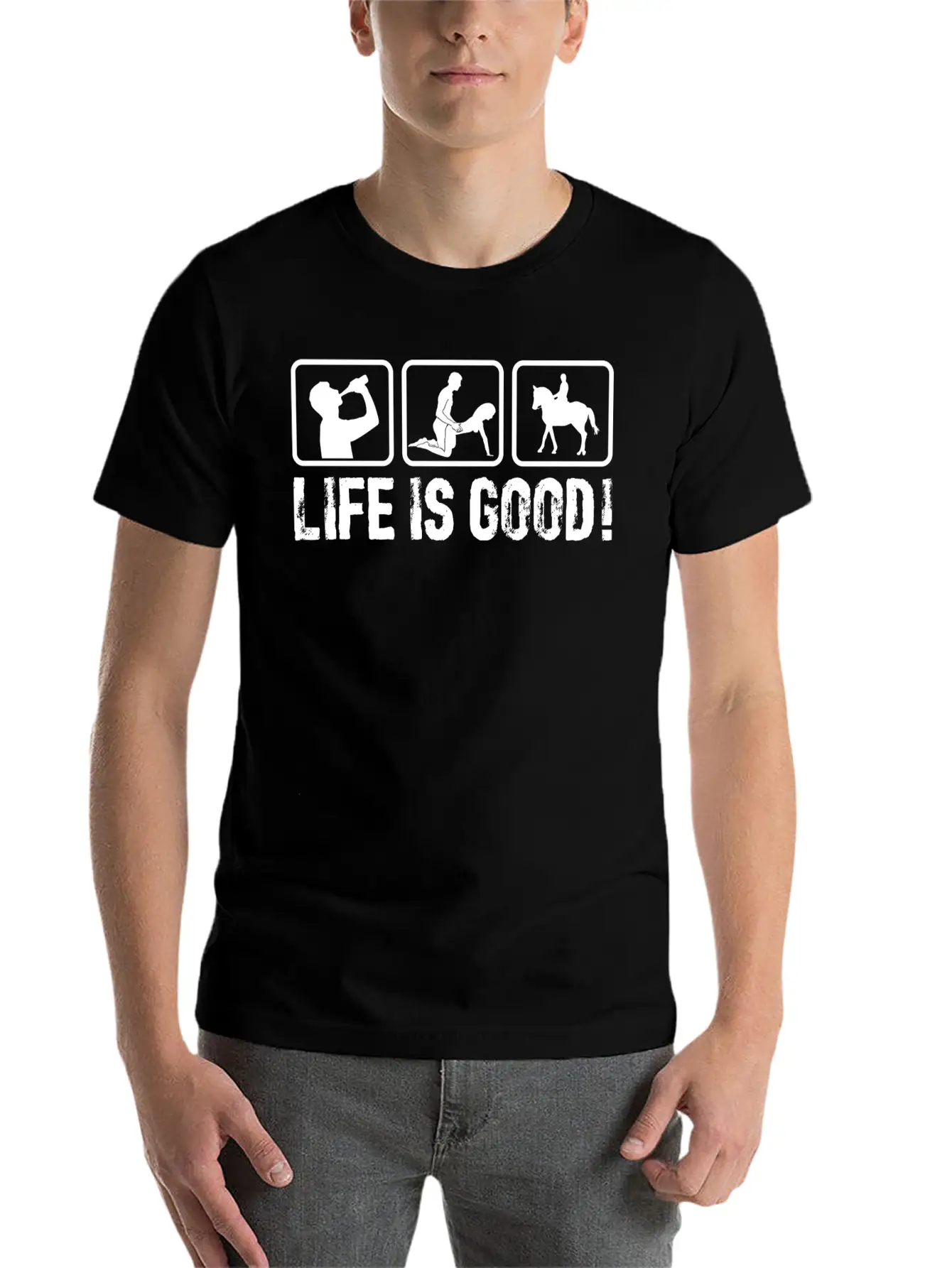 Life Is So Good! Breathable Graphic T-Shirt – Perfect For Casual Days
