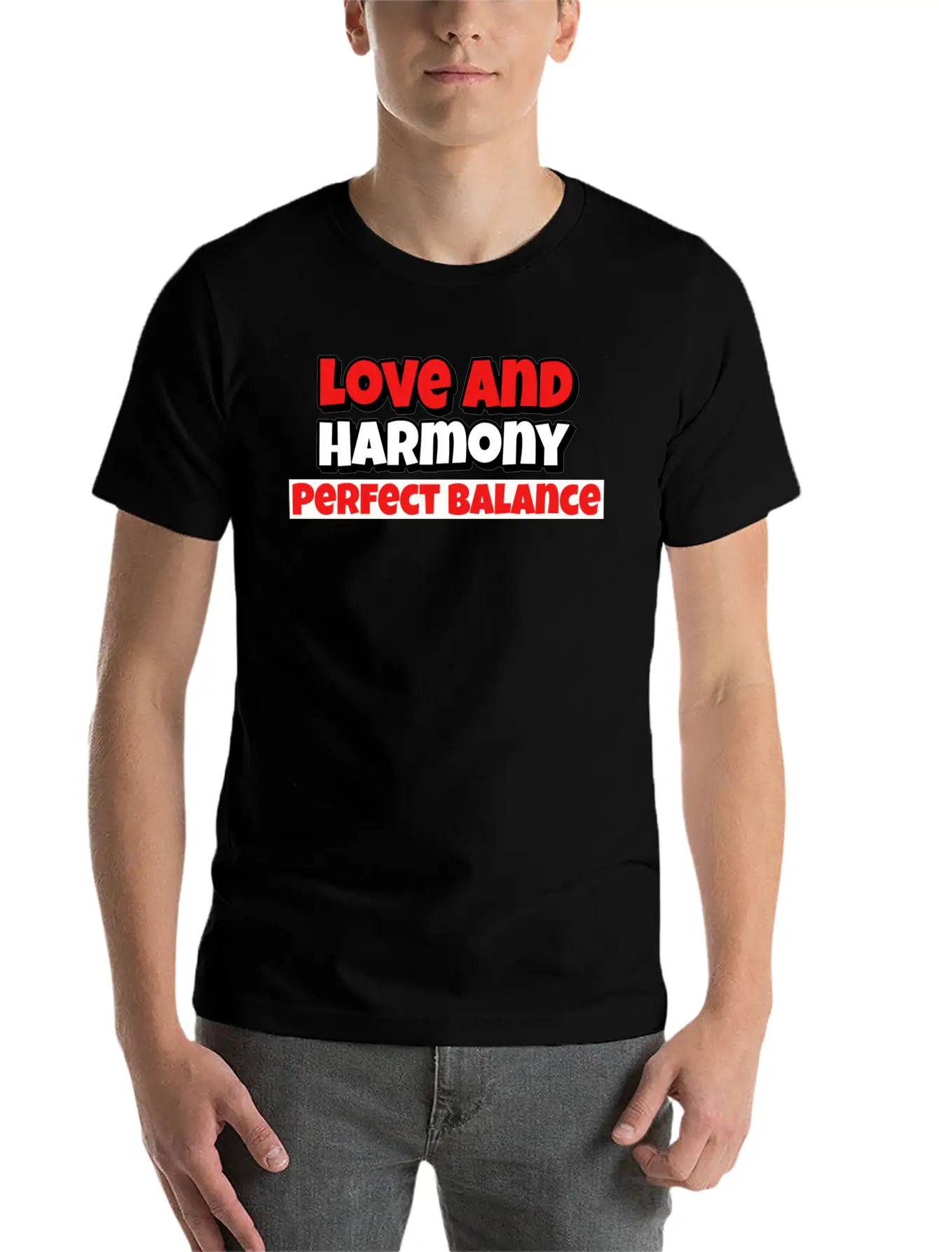 Love And Harmony Perfect Balance Basic Graphic T-Shirt – Daily Comfort In Soft Cotton