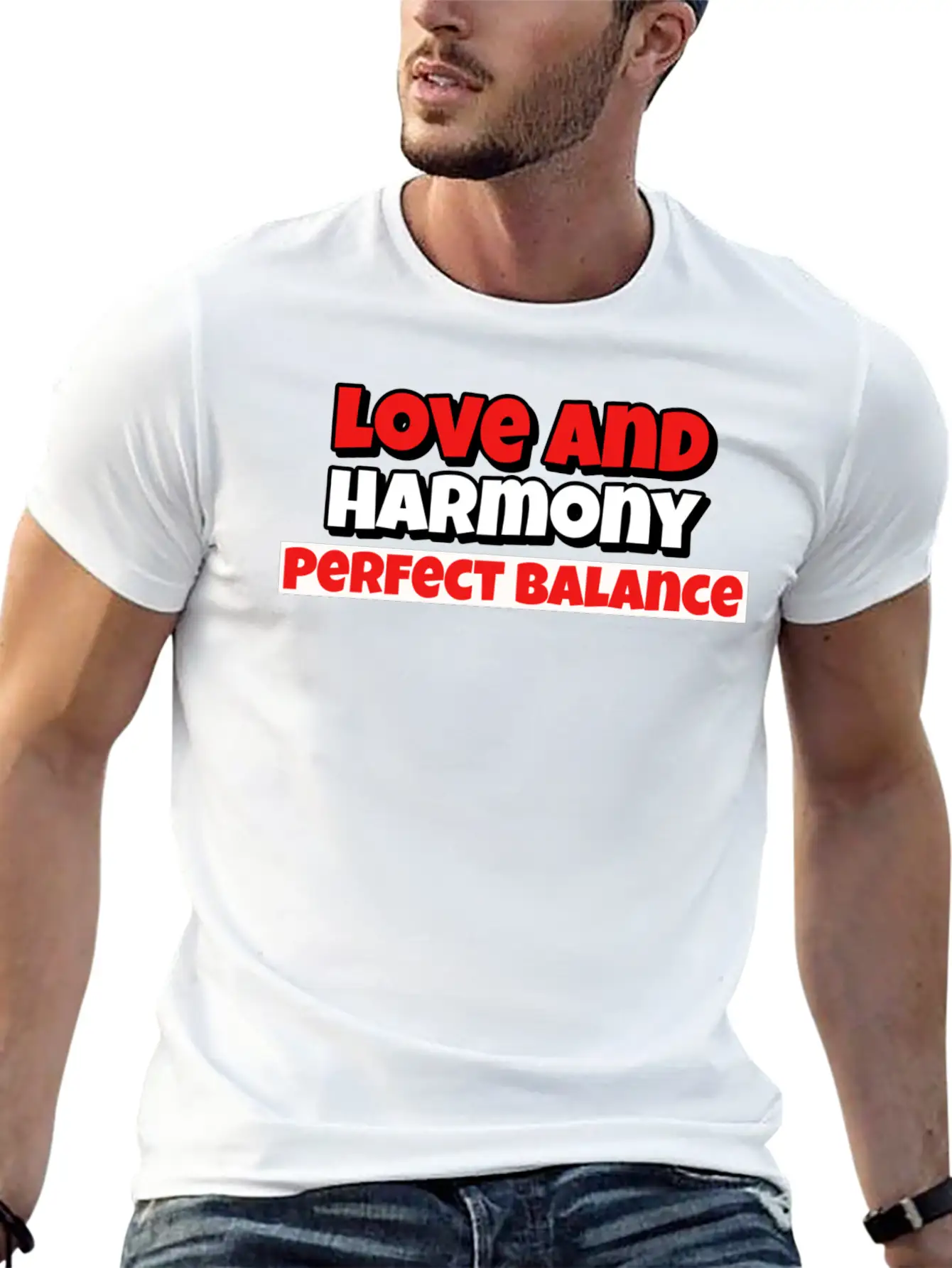 Love And Harmony Perfect Balance Basic Graphic T-Shirt – Daily Comfort In Soft Cotton
