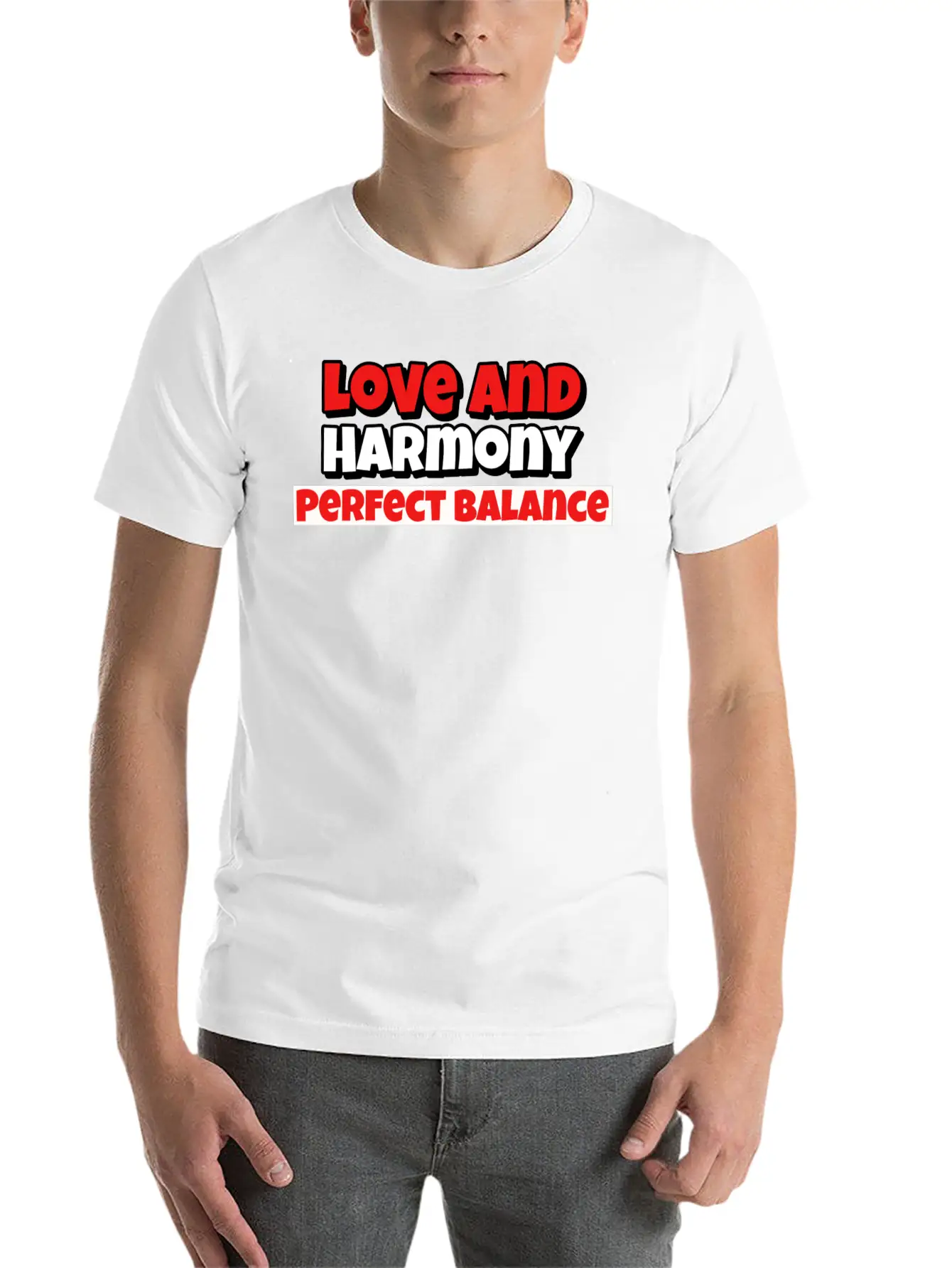 Love And Harmony Perfect Balance Basic Graphic T-Shirt – Daily Comfort In Soft Cotton