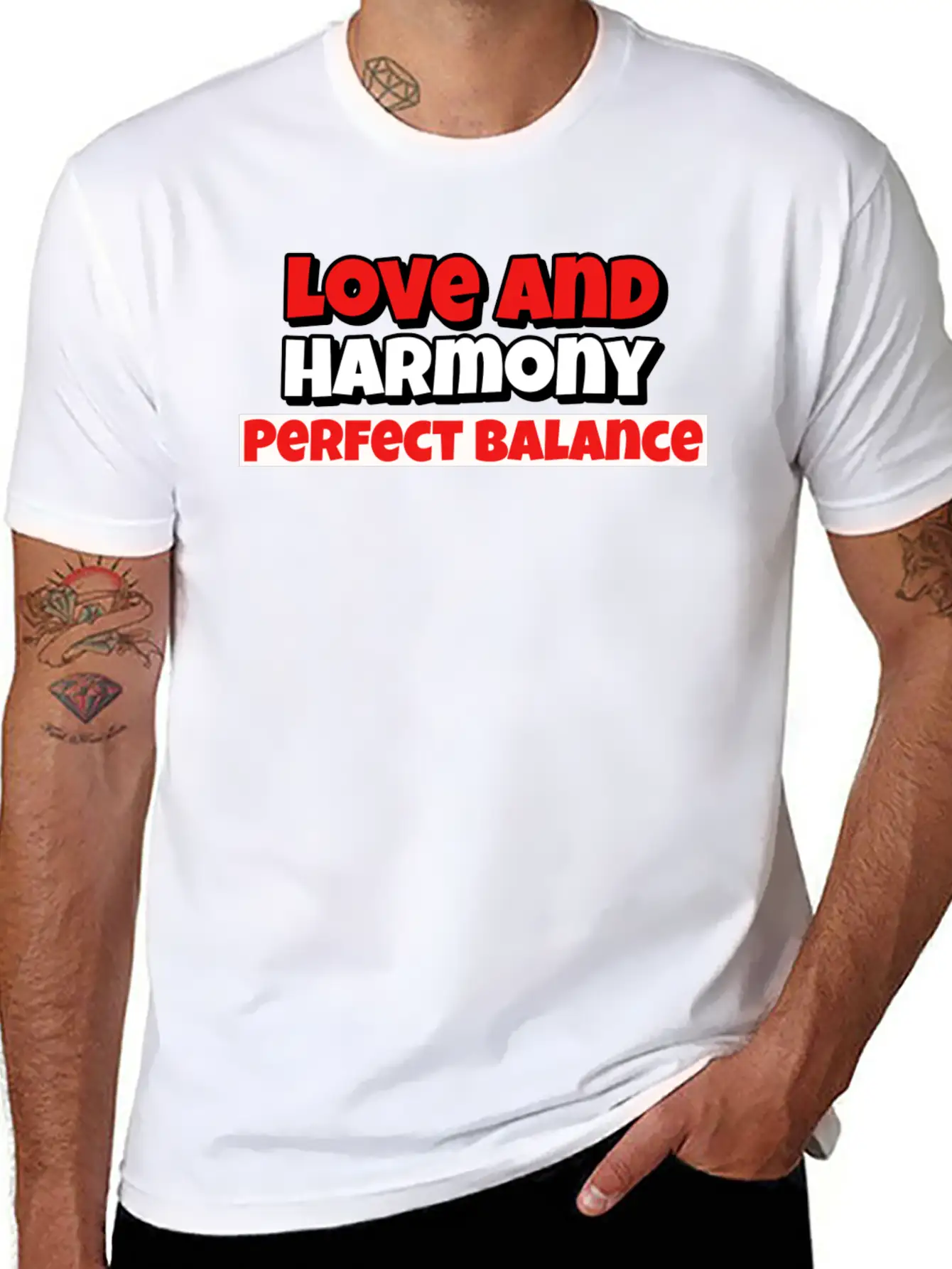 Love And Harmony Perfect Balance Basic Graphic T-Shirt – Daily Comfort In Soft Cotton