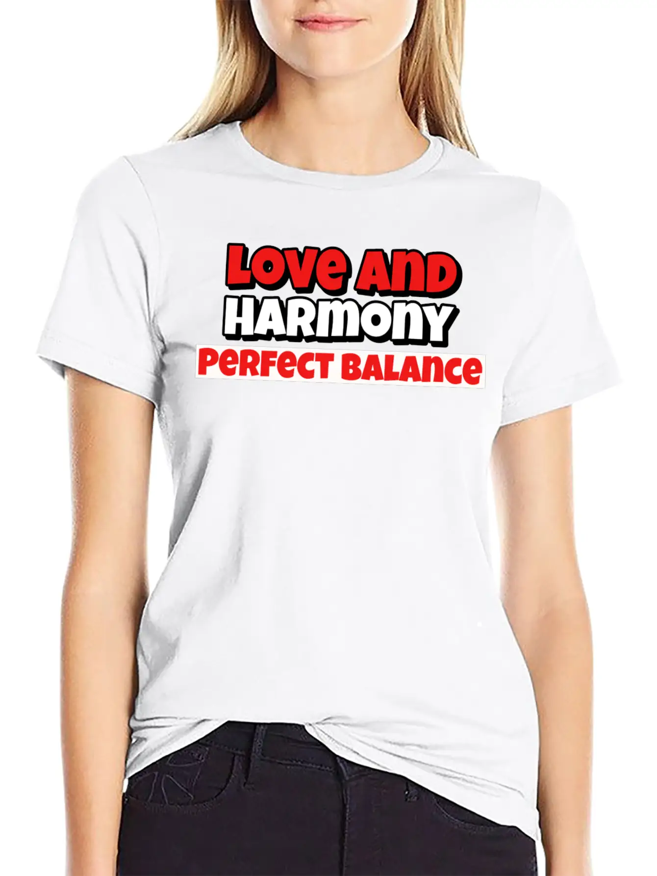 Love And Harmony Perfect Balance Basic Graphic T-Shirt – Daily Comfort In Soft Cotton