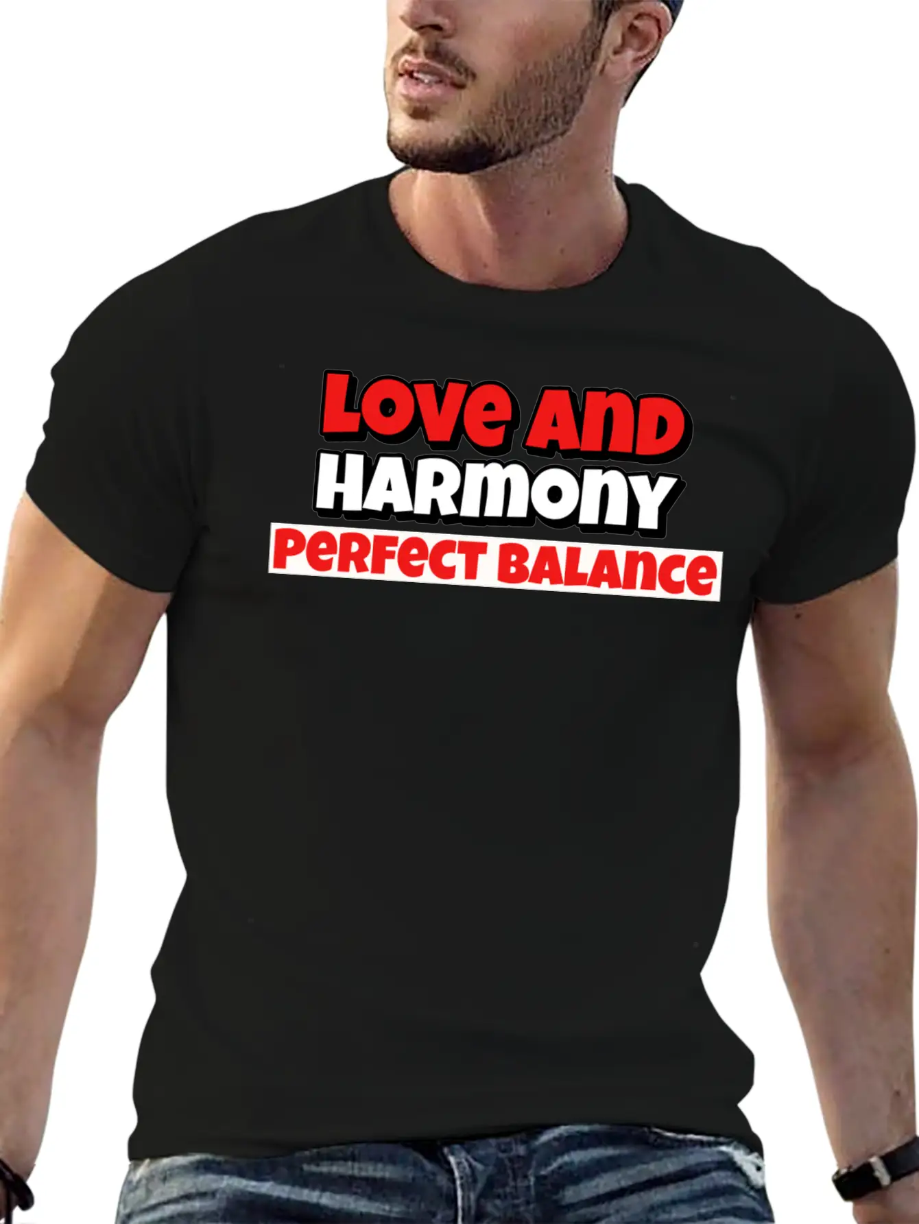 Love And Harmony Perfect Balance Basic Graphic T-Shirt – Daily Comfort In Soft Cotton