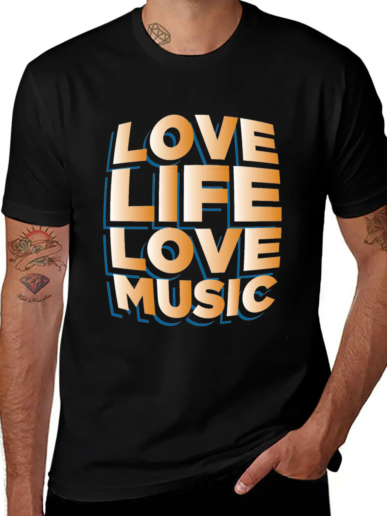 Love Life Love Music Musician Gift Idea Breathable Graphic T-Shirt – Perfect For Casual Days