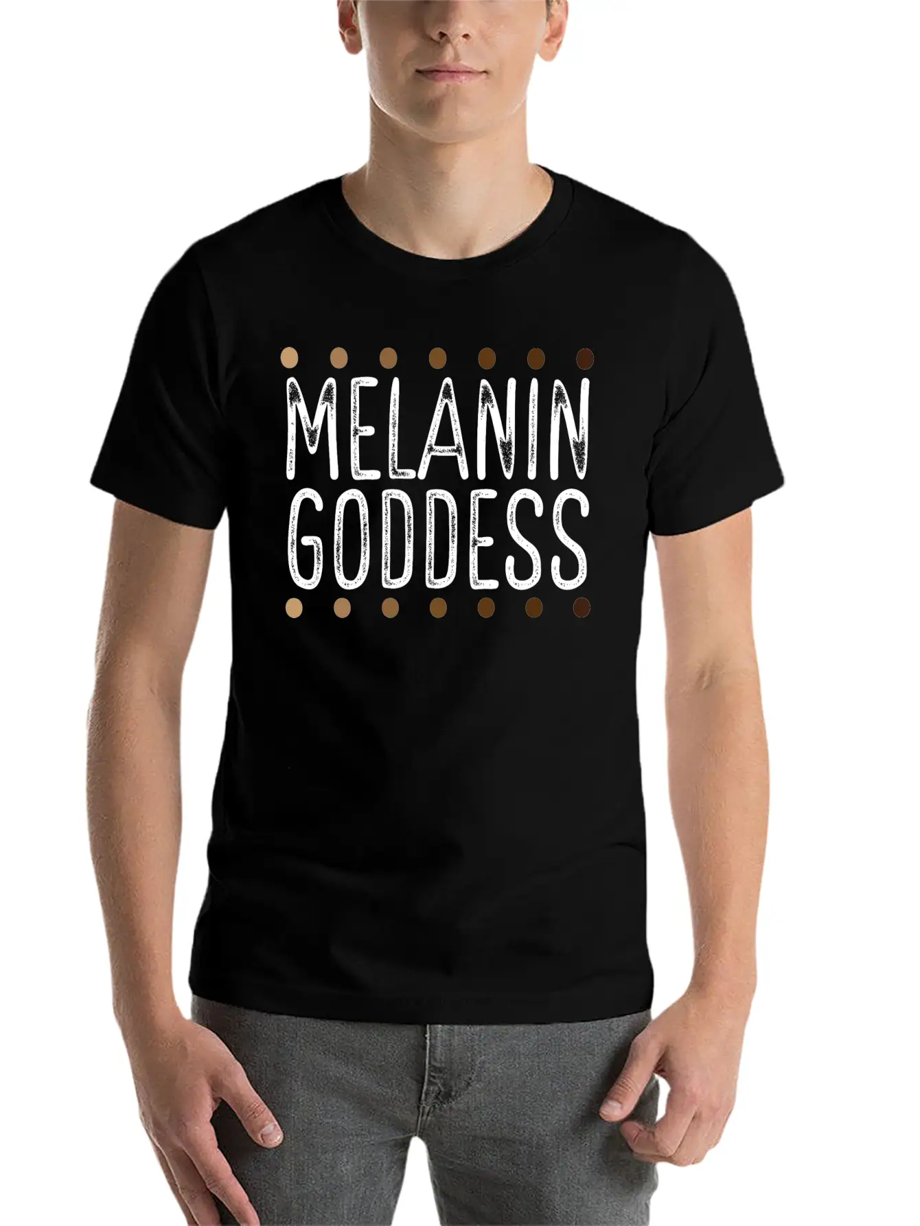 Melanin Goddess African American Melanin Poppin Breathable Graphic T-Shirt – Perfect For Casual Days