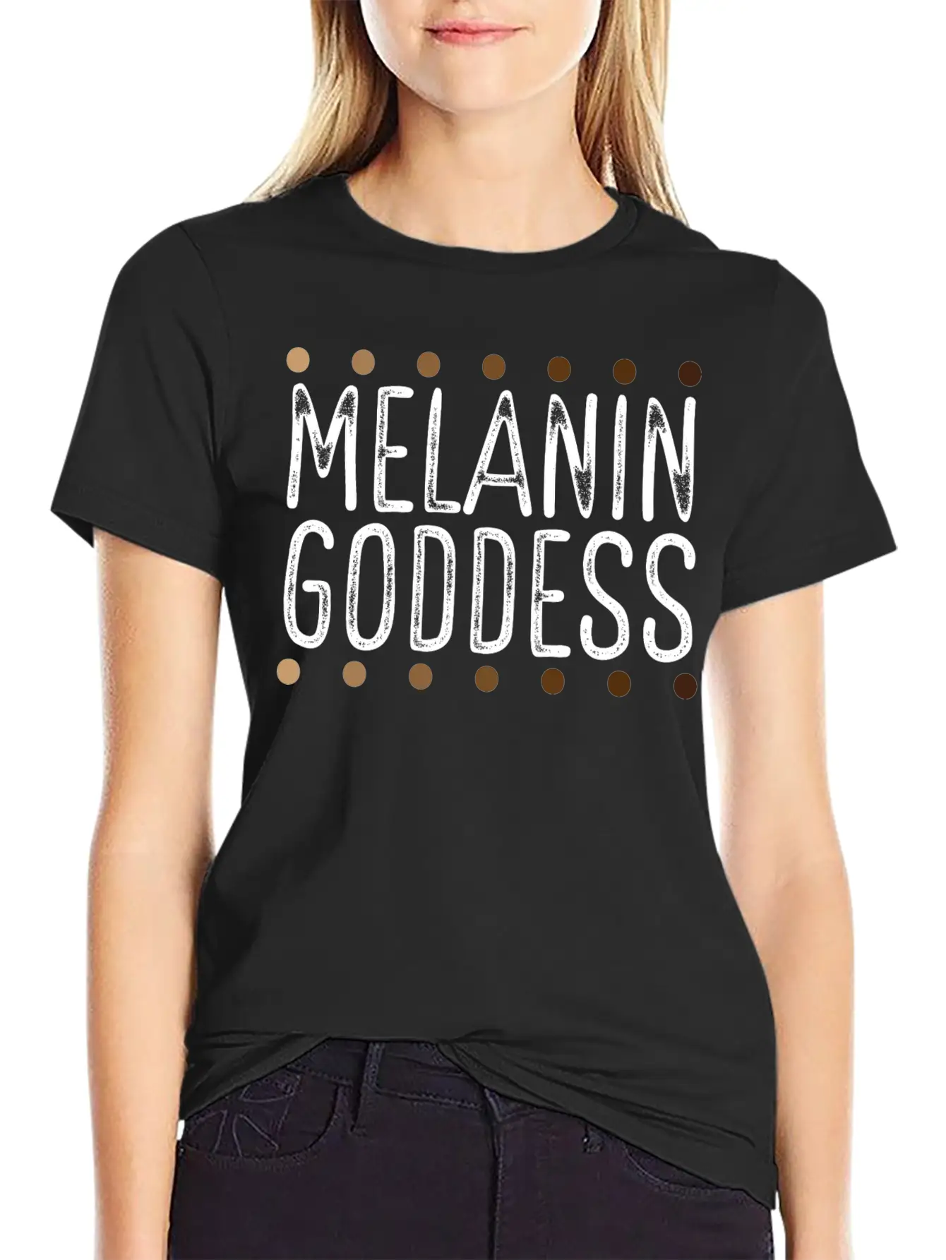 Melanin Goddess African American Melanin Poppin Breathable Graphic T-Shirt – Perfect For Casual Days
