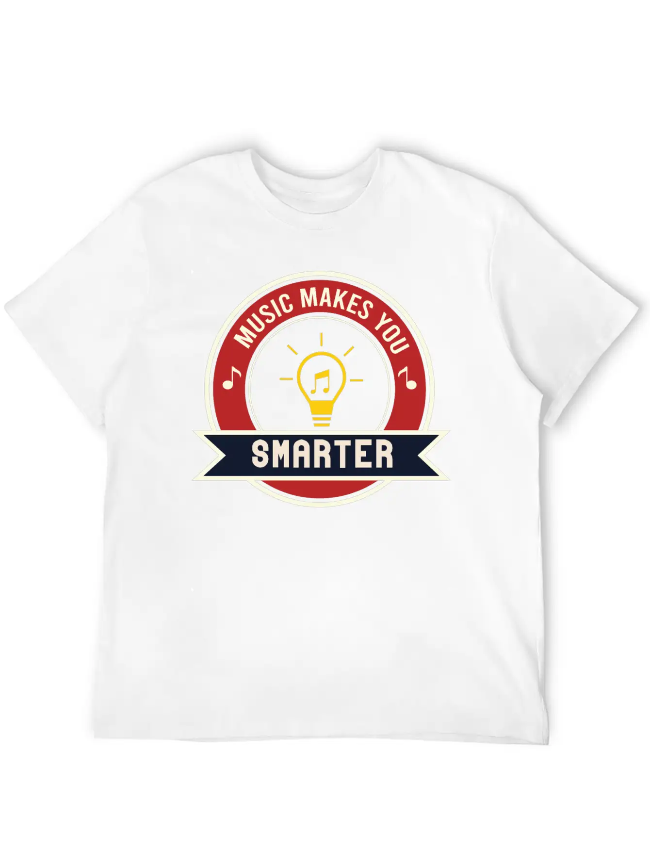 MUSIC MAKES YOU SMARTER Basic Graphic T-Shirt – Daily Comfort In Soft Cotton