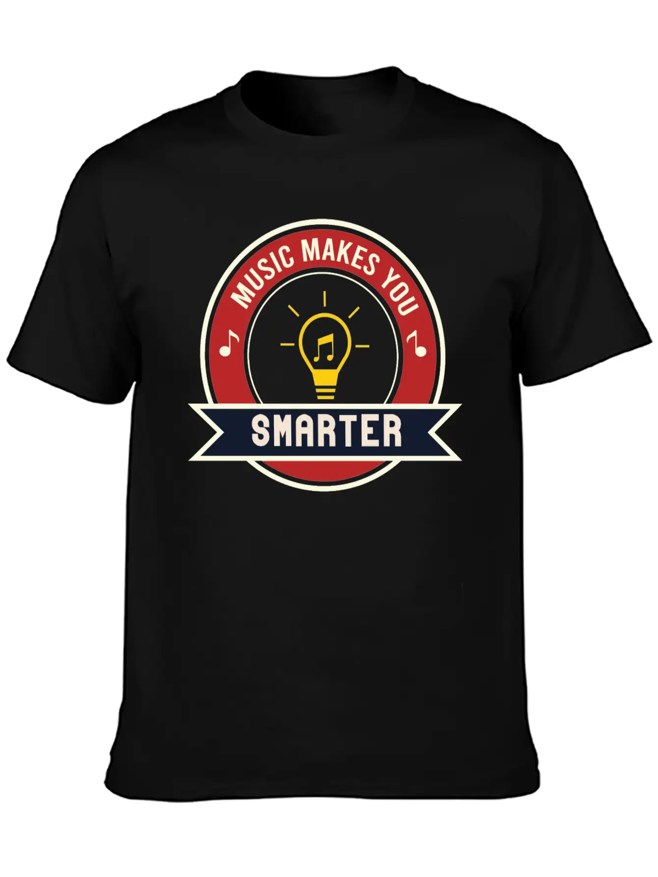 MUSIC MAKES YOU SMARTER Basic Graphic T-Shirt – Daily Comfort In Soft Cotton