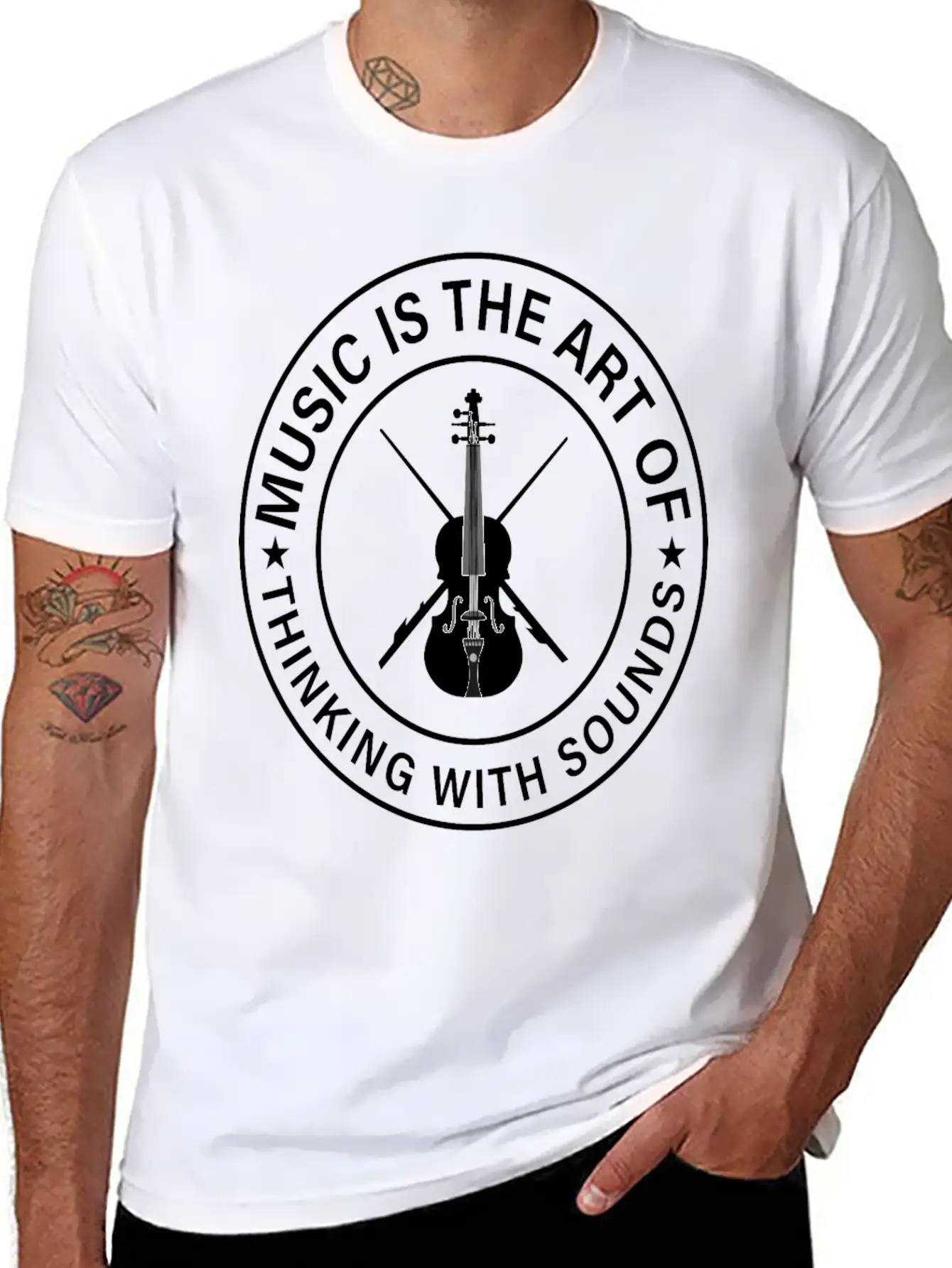 Music The Art Of Thinking In Tones Sounds Thinking Basic Graphic T-Shirt – Daily Comfort In Soft Cotton