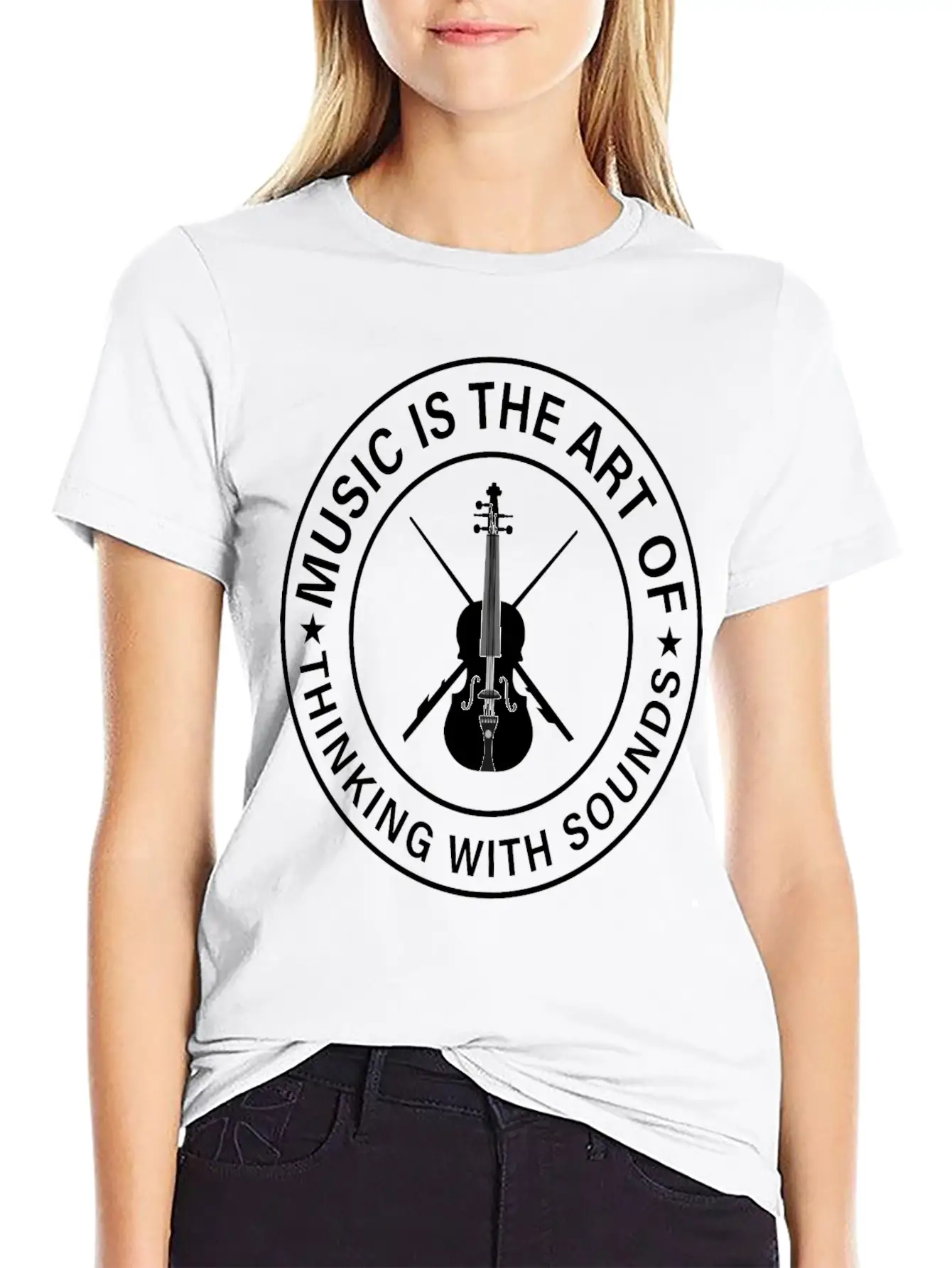 Music The Art Of Thinking In Tones Sounds Thinking Basic Graphic T-Shirt – Daily Comfort In Soft Cotton