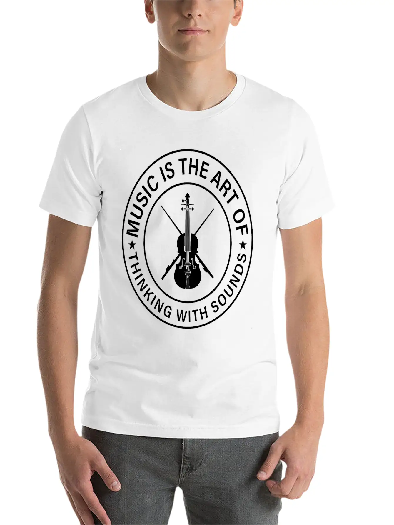 Music The Art Of Thinking In Tones Sounds Thinking Basic Graphic T-Shirt – Daily Comfort In Soft Cotton