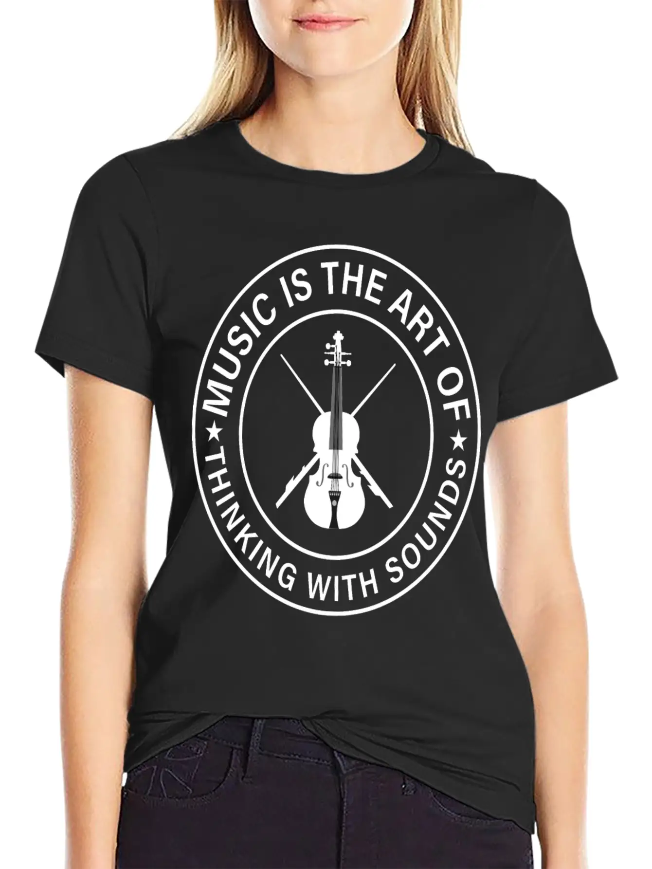 Music The Art Of Thinking In Tones Sounds Thinking Basic Graphic T-Shirt – Daily Comfort In Soft Cotton