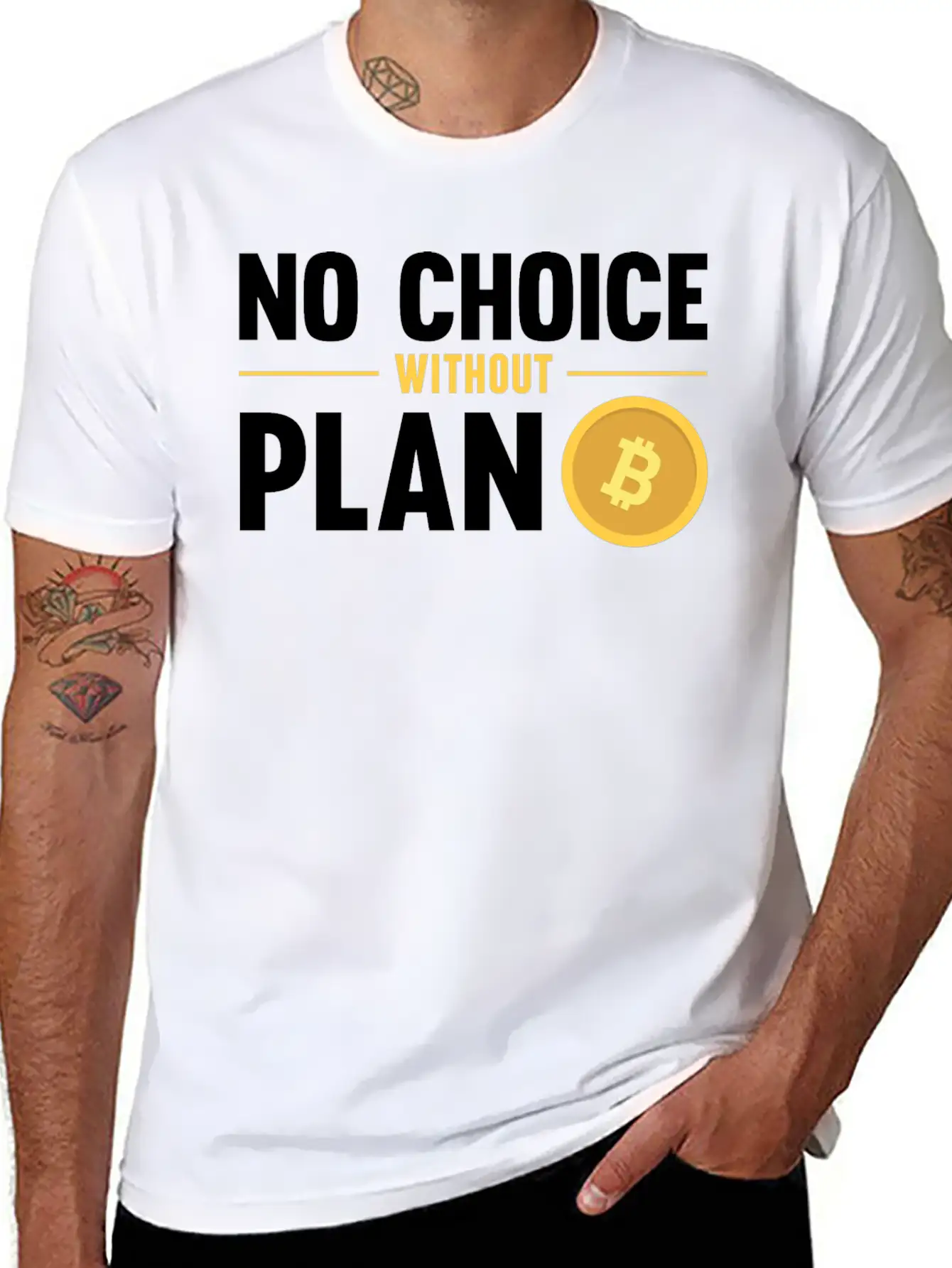 No Choice Without Plan B Bitcoin Crypto Currency Breathable Graphic T-Shirt – Perfect For Casual Days