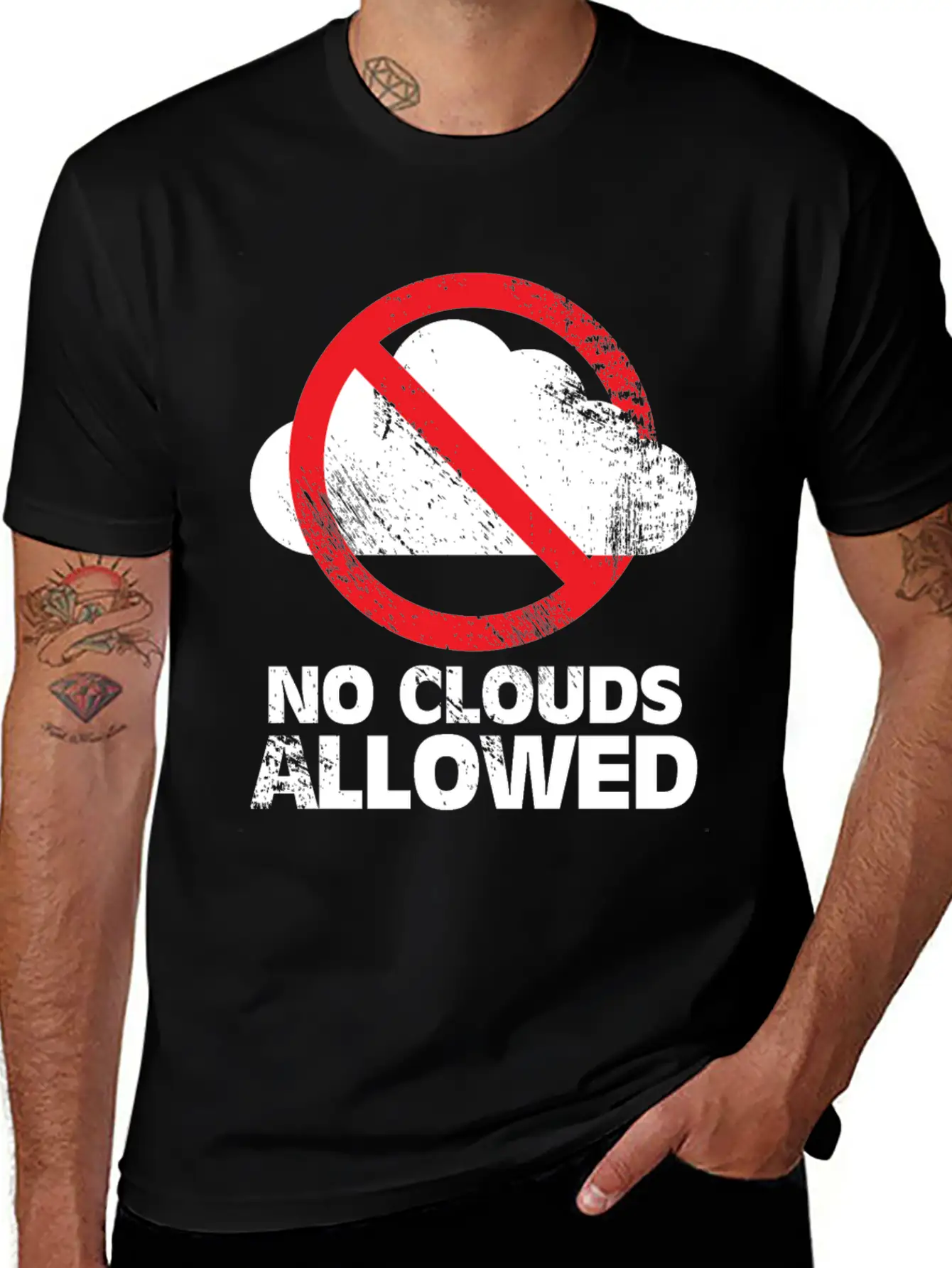 No Clouds Allowed Funny Summer Party Gift Breathable Graphic T-Shirt – Perfect For Casual Days